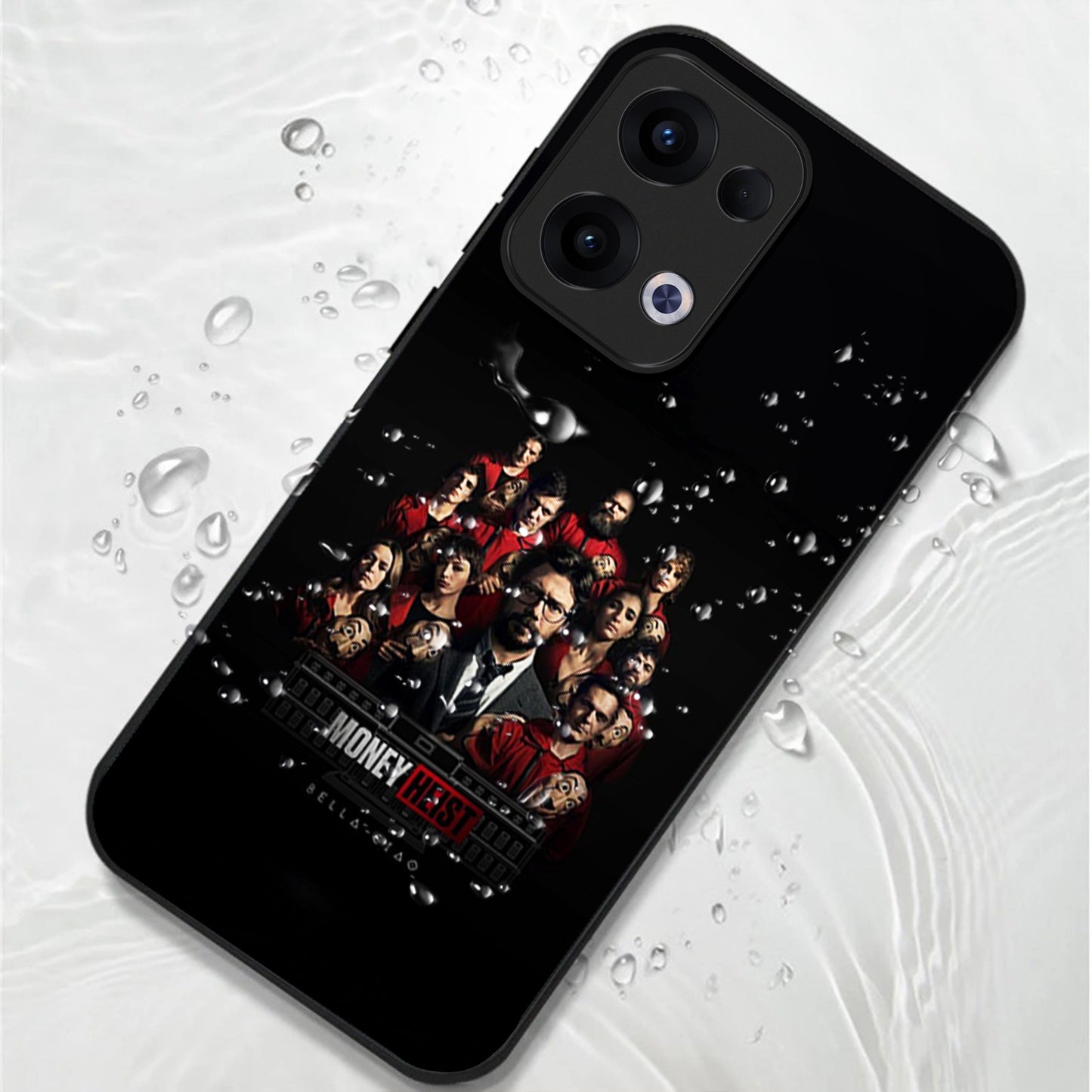 Oppo Reno 13 5G Premium Acrylic Shockproof Glass Back Case (Money Heist)
