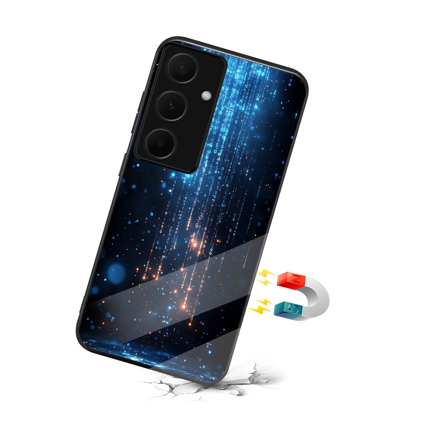 Samsung Galaxy A36 Premium Acrylic Shockproof Glass Back Case (Digital Galaxy)