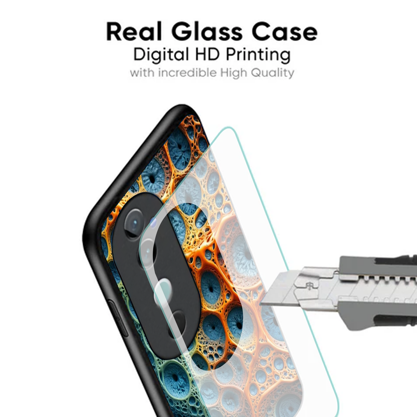 Vivo V40 Pro Luxury UV Printed Anti-Scratch Glass Back Phone Case (Blue Spider)