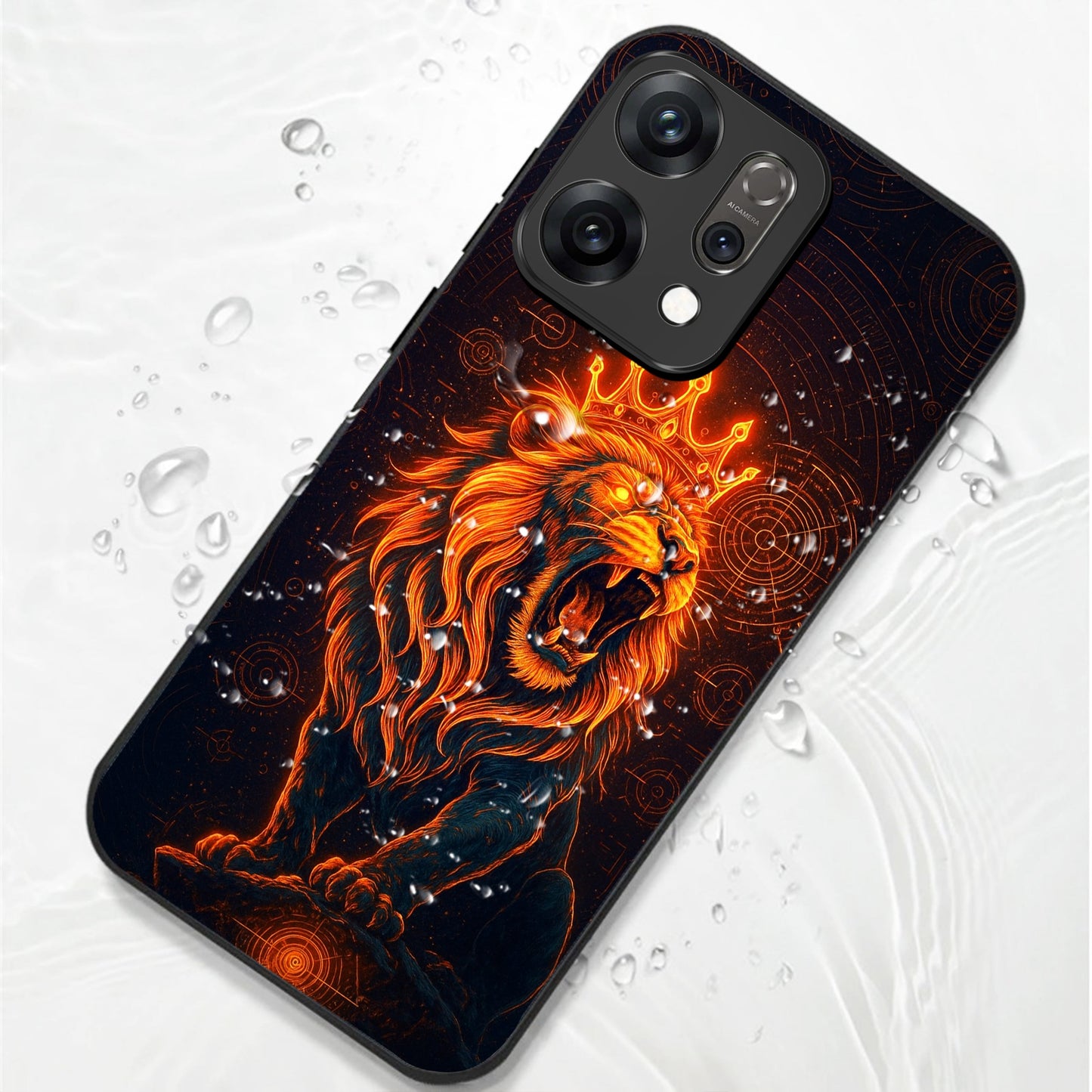 Oppo Reno14 5G Premium Acrylic Shockproof Glass Back Case (King of Cosmos)