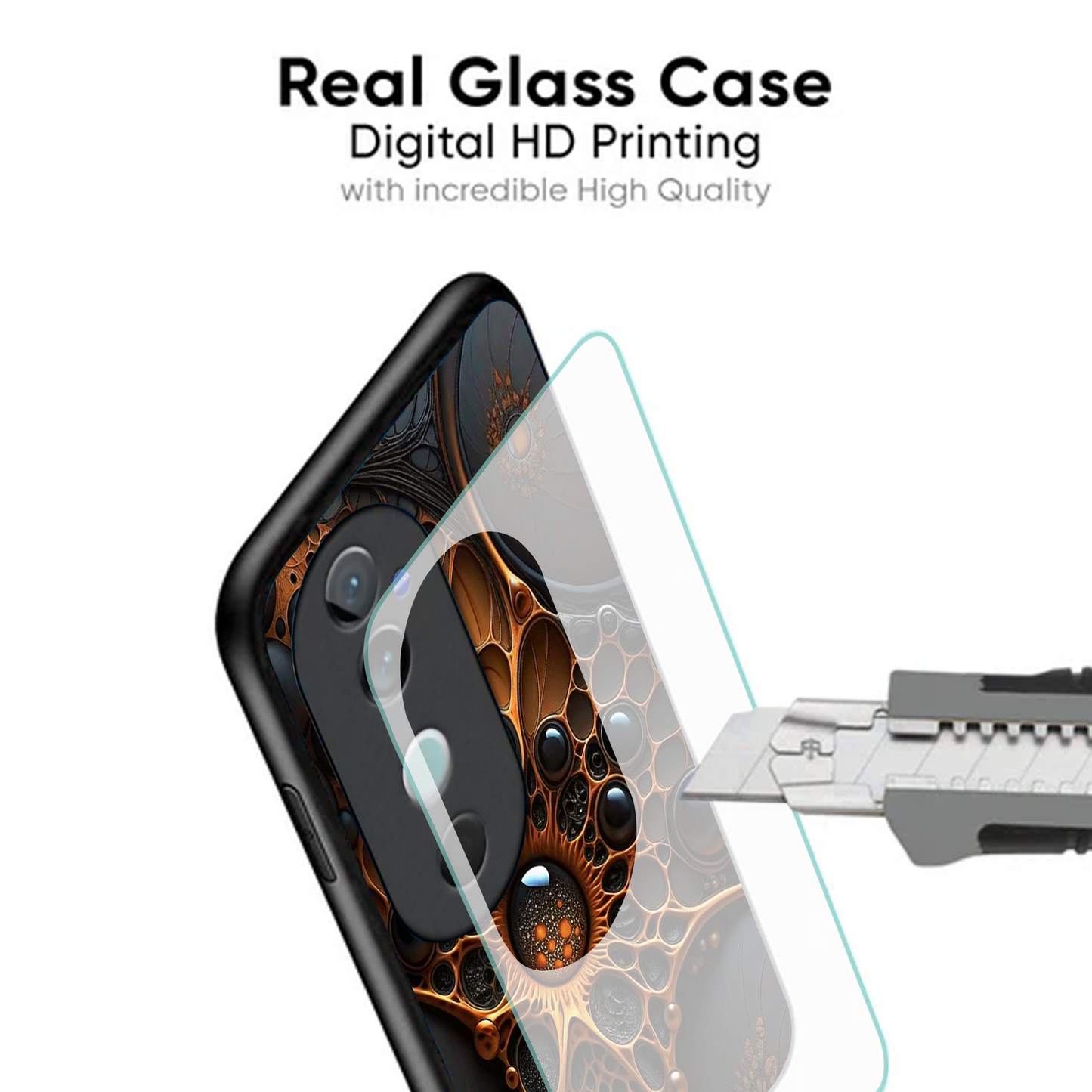 Vivo V40 Pro Luxury UV Printed Anti-Scratch Glass Back Phone Case (Eye Spider)