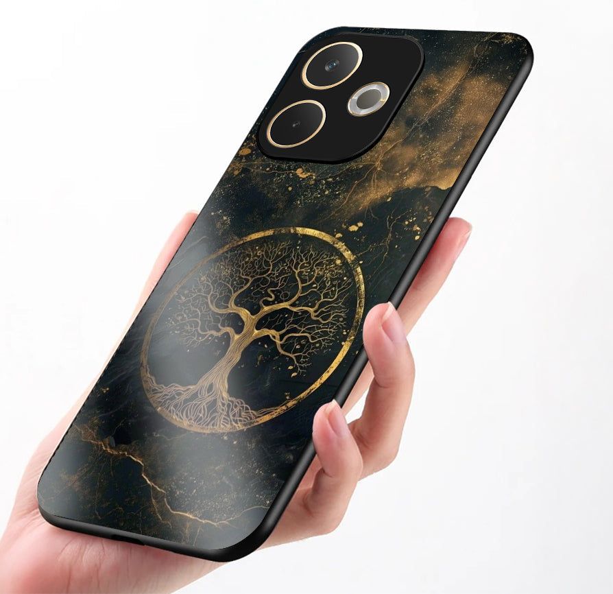 Oppo A5 Pro 5G Premium Acrylic Shockproof Glass Back Case (Eternal Tree)