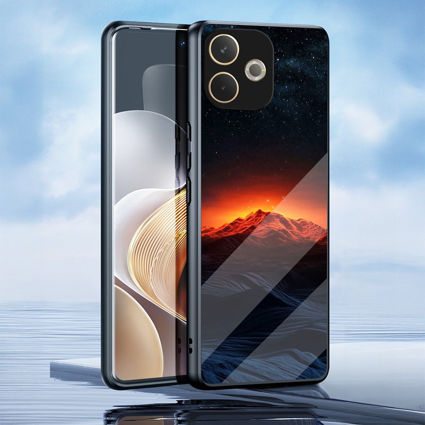 Oppo A5 Pro 5G Premium Acrylic Shockproof Glass Back Case (Phoenix Rise)