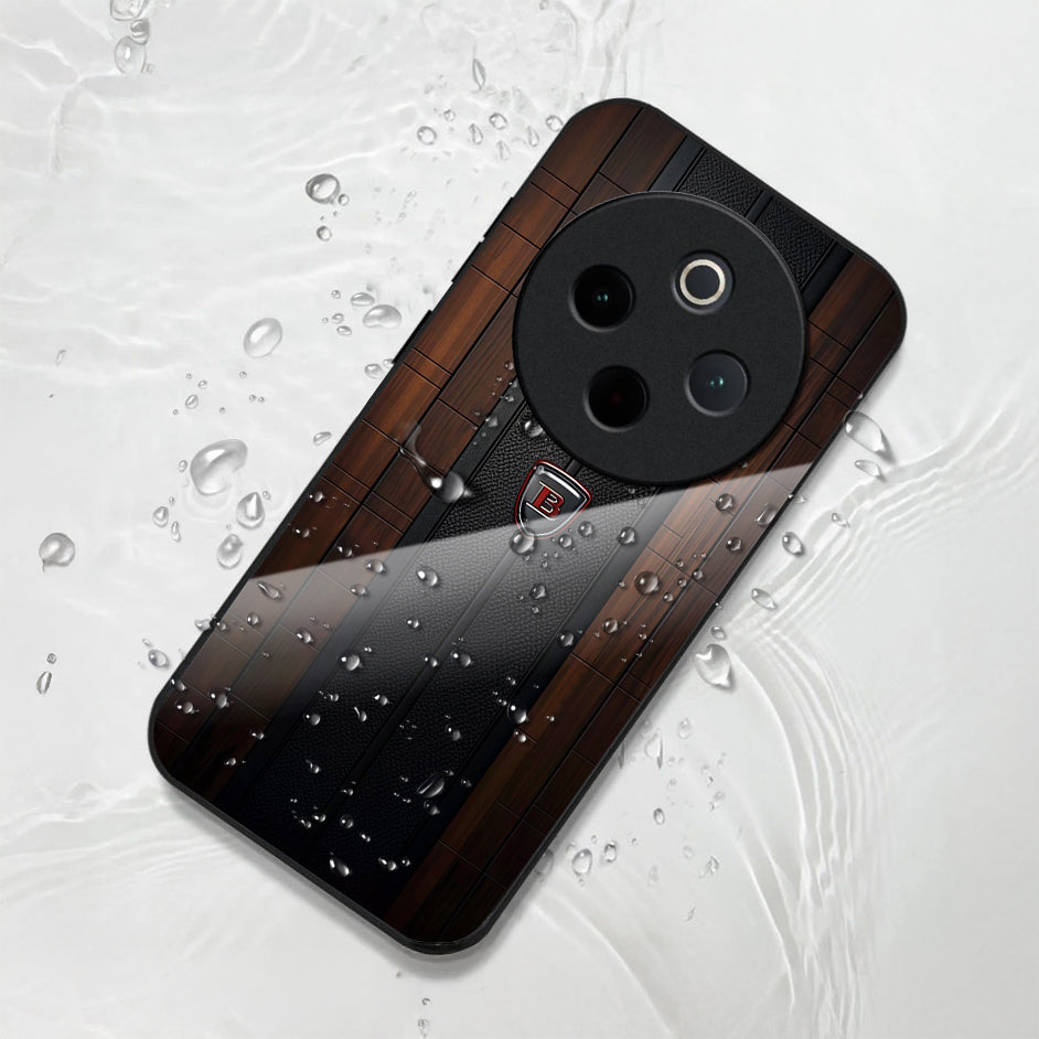 Vivo T4 5G Premium Acrylic Shockproof Glass Back Case (Carbon Oak)