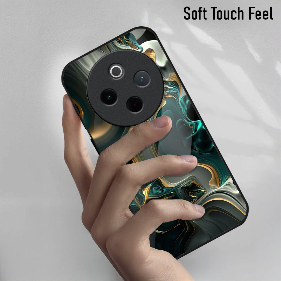 Vivo T4 5G Premium Acrylic Shockproof Glass Back Case (Ocean Ember)