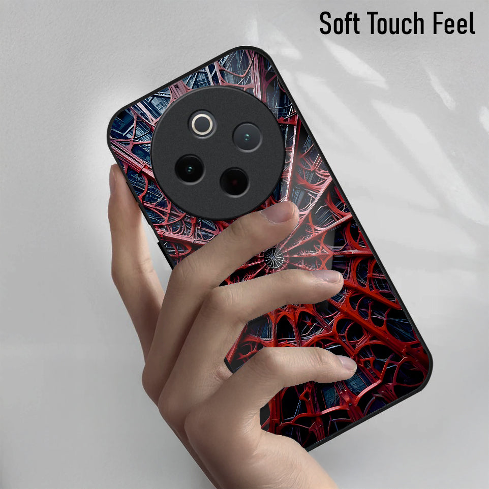 Vivo T4 5G Premium Acrylic Shockproof Glass Back Case (Spider Vault)