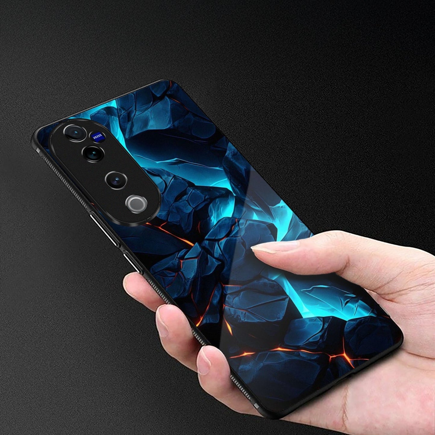Vivo V40 Pro 5G Premium Acrylic Shockproof Glass Back Case (Iceflare)