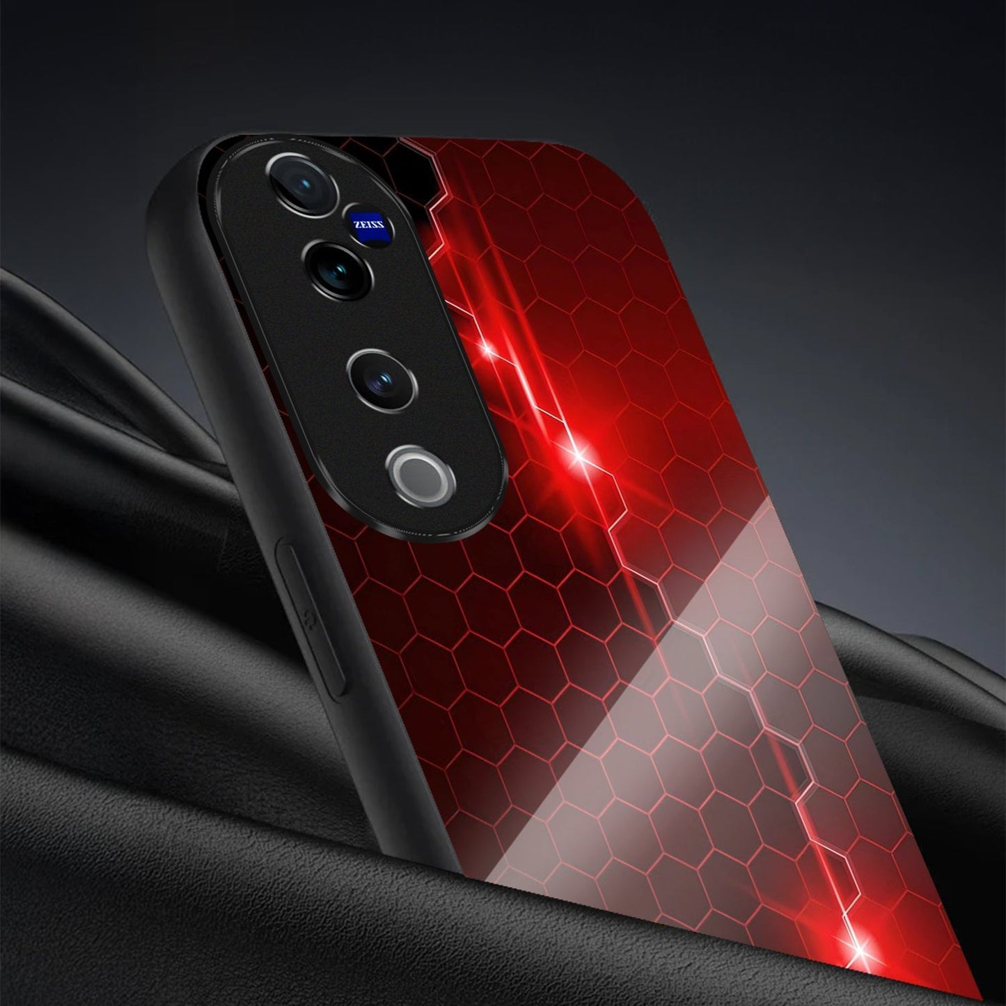 Vivo V40 Pro 5G Premium Acrylic Shockproof Glass Back Case (HexaBeam)