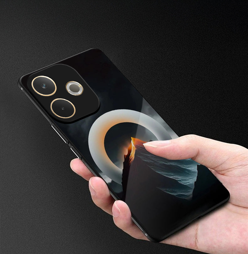 Oppo A5 Pro 5G Premium Acrylic Shockproof Glass Back Case (Celestial Ring)