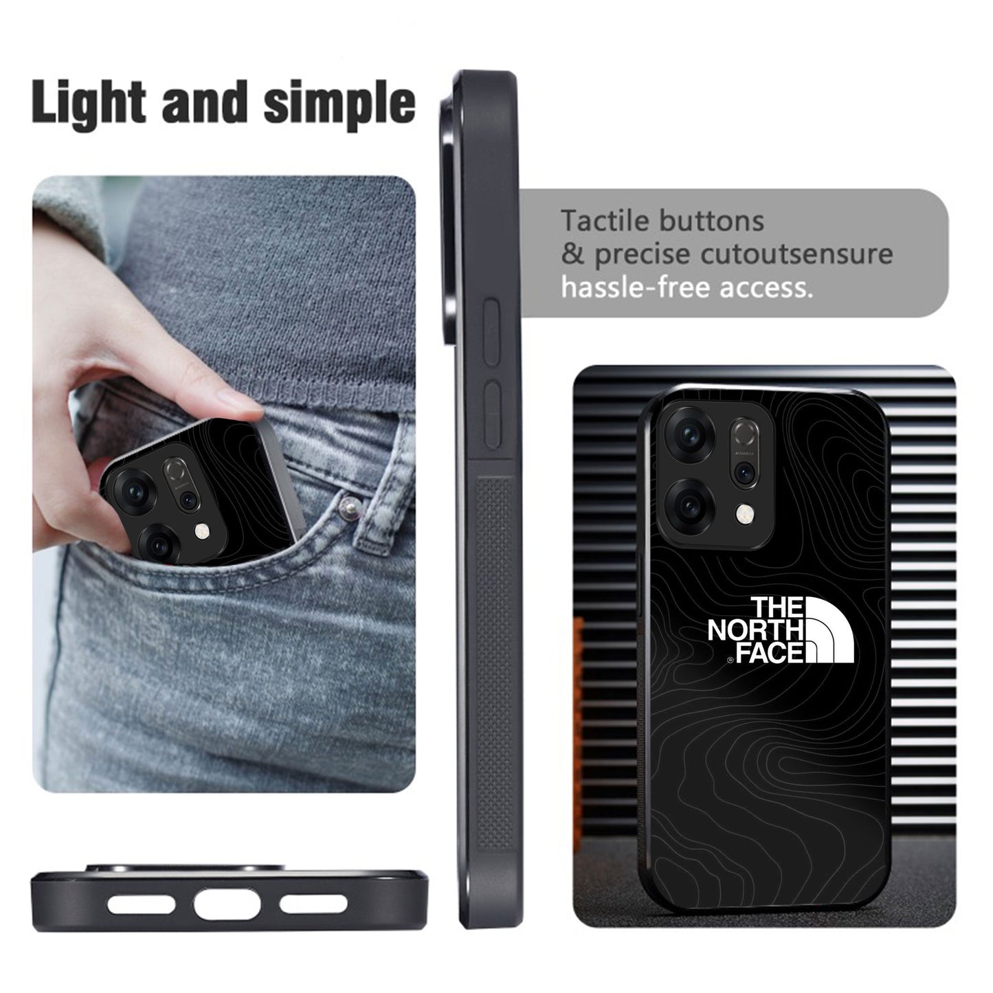 Oppo Reno 14 5G Premium Acrylic Shockproof Glass Back Case (North Face)