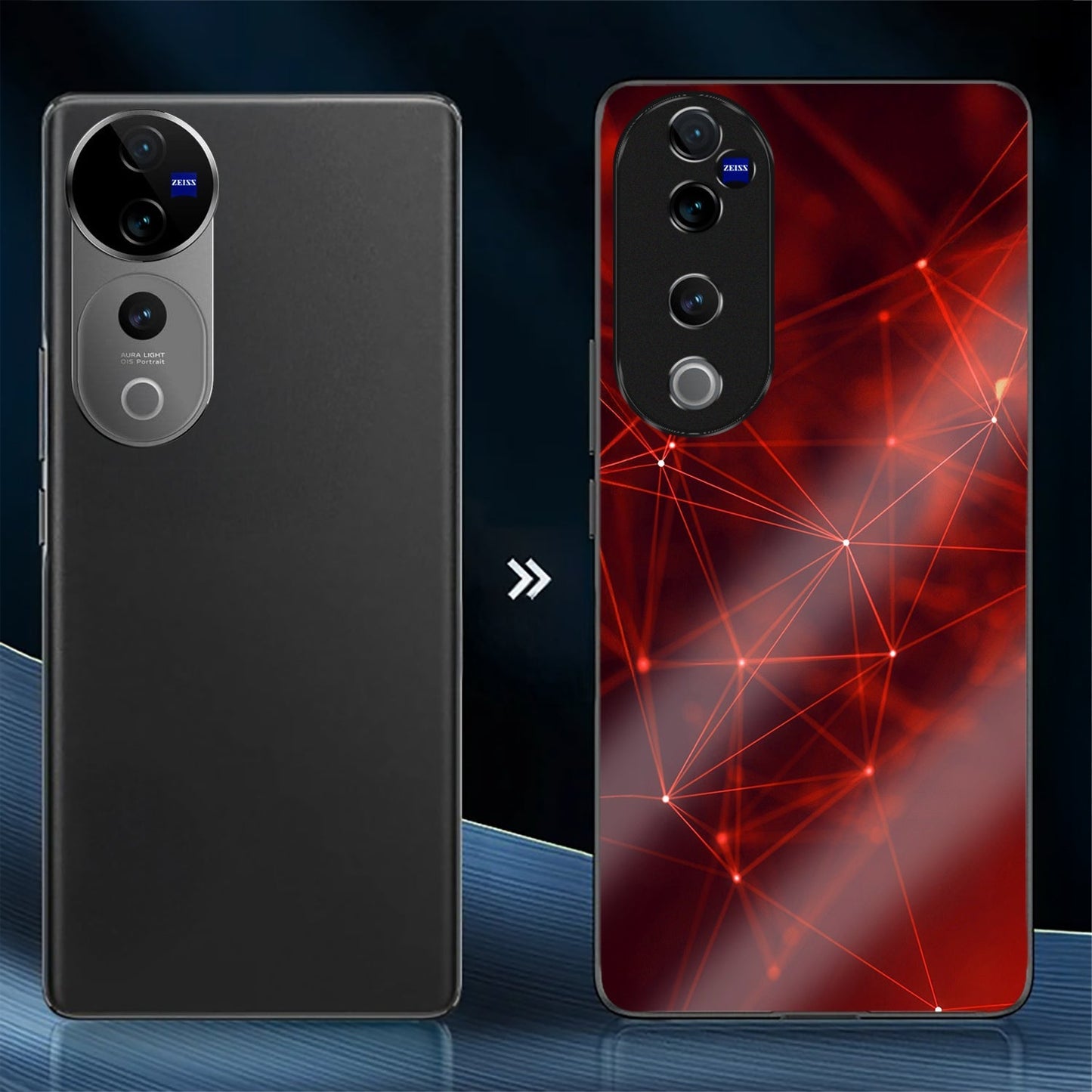Vivo V40 Pro 5G Premium Acrylic Shockproof Glass Back Case (Scarlet Circuit)