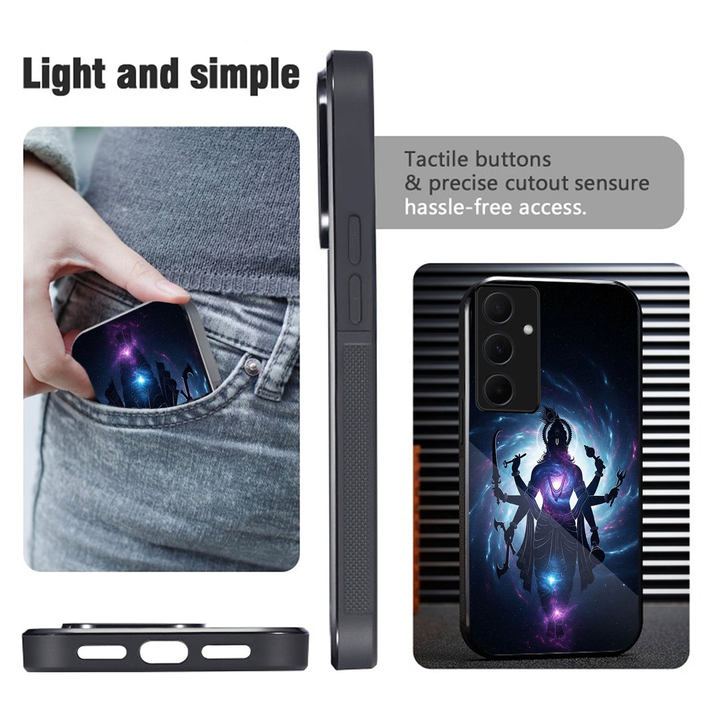 Samsung Galaxy A36 Premium Acrylic Shockproof Glass Back Case (Cosmic Divinity)