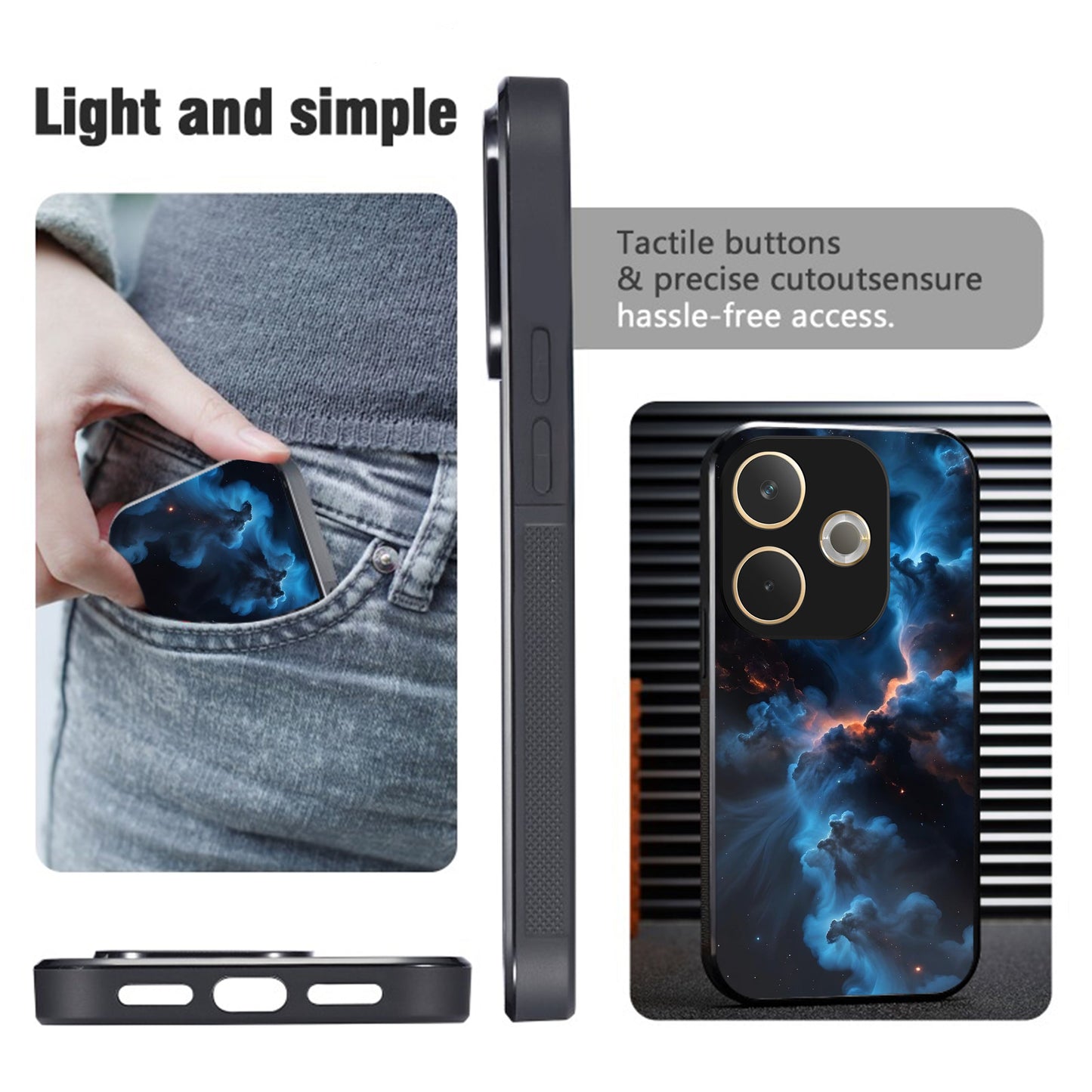 Oppo A5 Pro 5G Premium Acrylic Shockproof Glass Back Case (Supernova Sky)