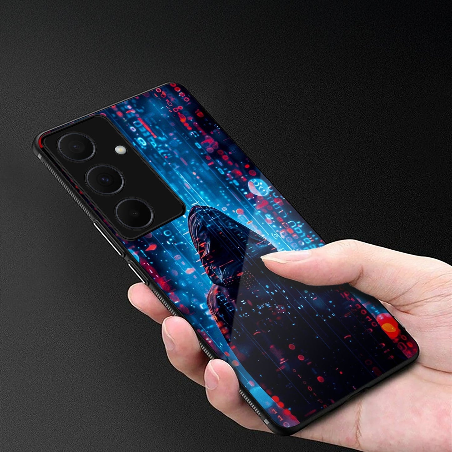 Samsung Galaxy A36 Premium Acrylic Shockproof Glass Back Case (Cyber Shadow)