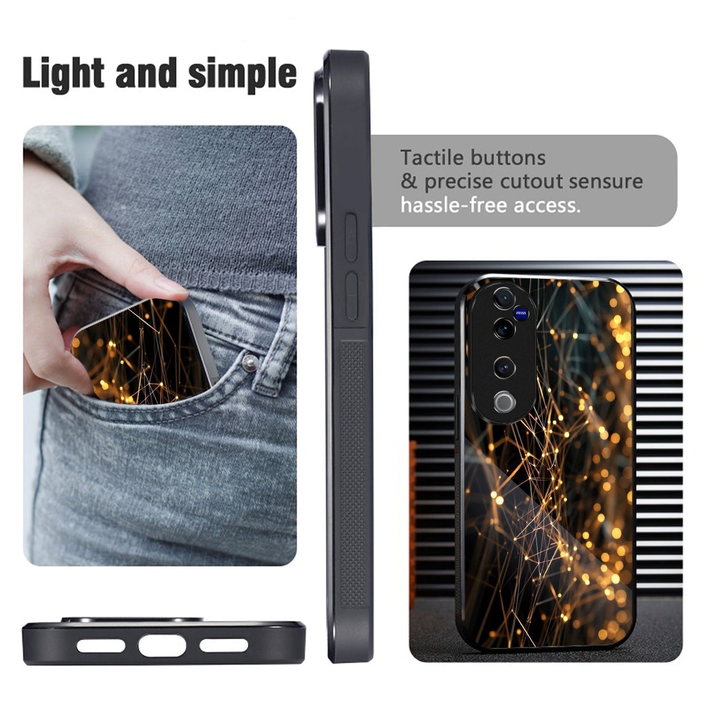 Vivo V40 Pro 5G Premium Acrylic Shockproof Glass Back Case (Neural Glow)