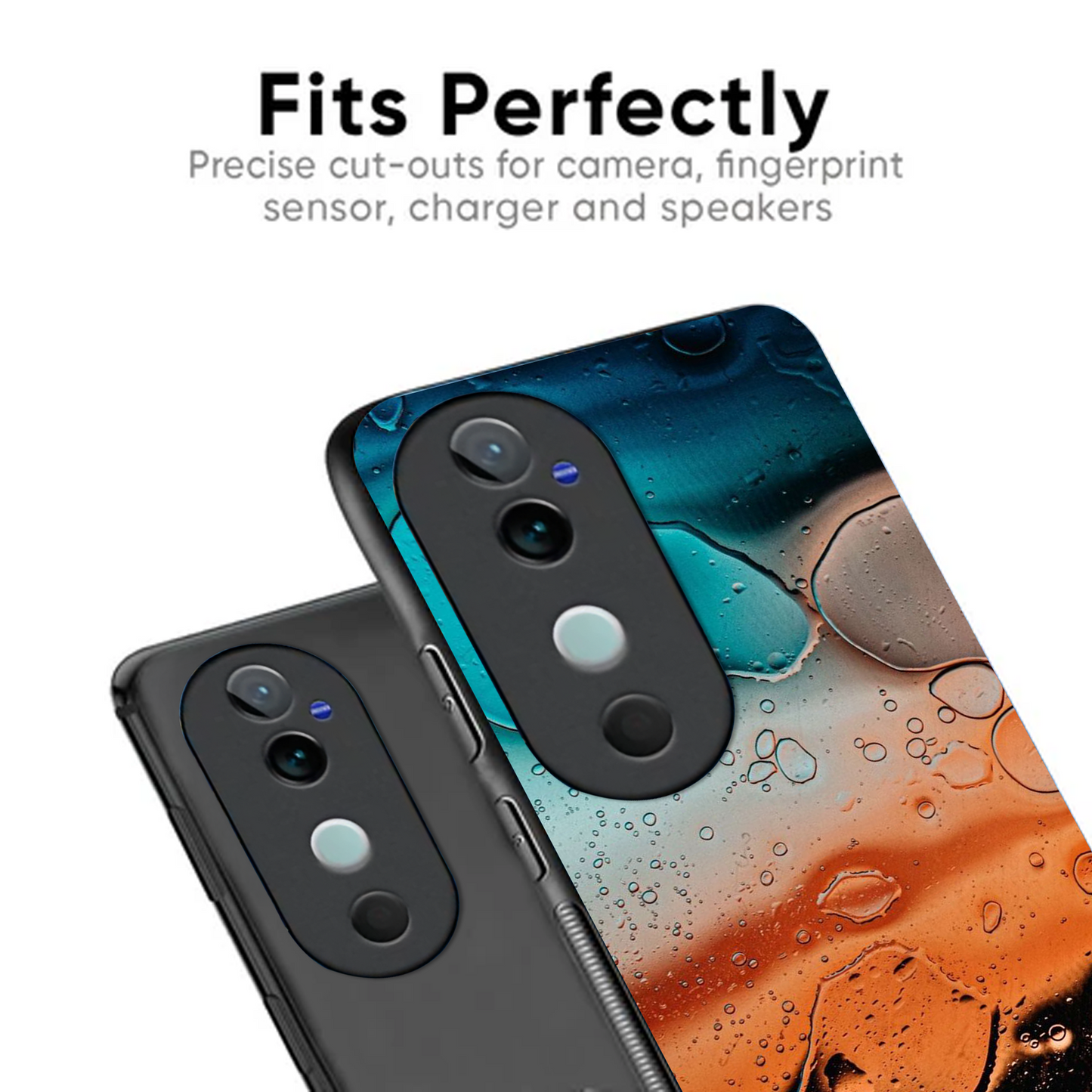 Vivo V40 Pro Luxury UV Printed Anti-Scratch Glass Back Phone Case (Water bubble)