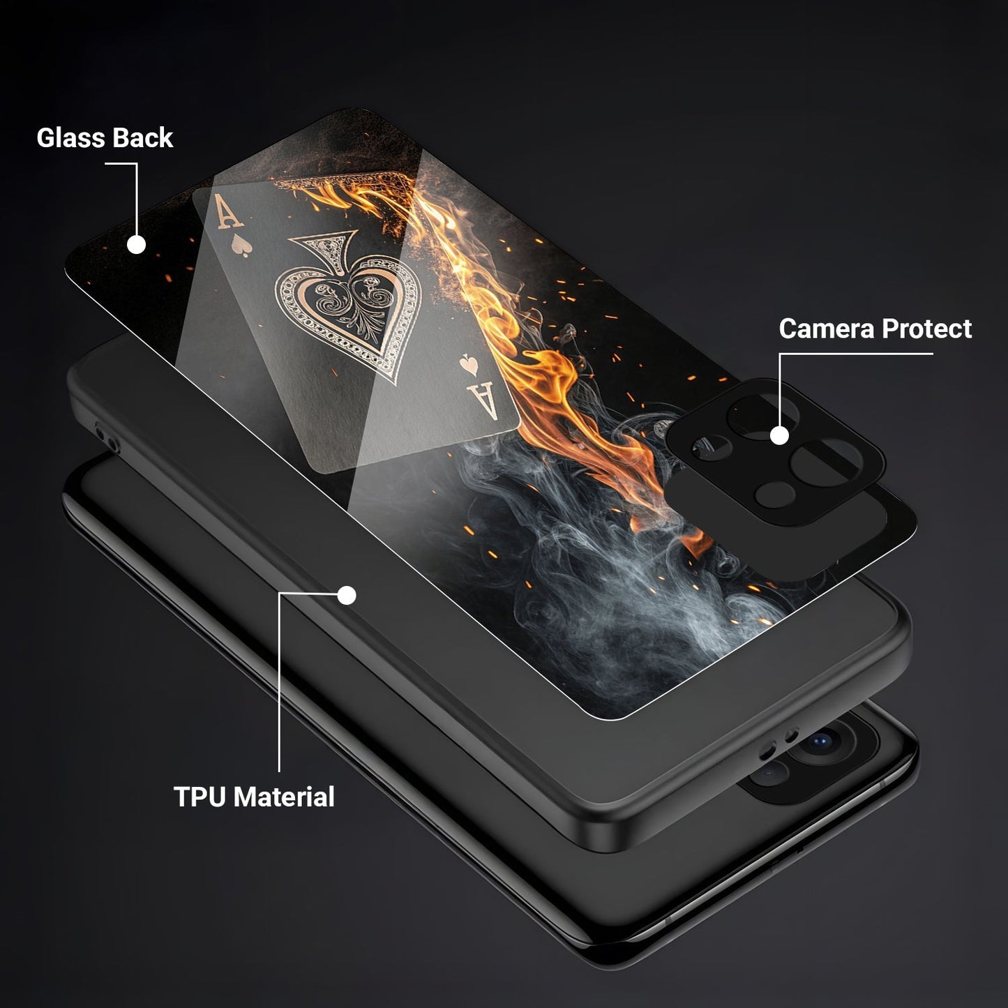 Oppo Reno 13 5G Premium Acrylic Shockproof Glass Back Case (Ace)