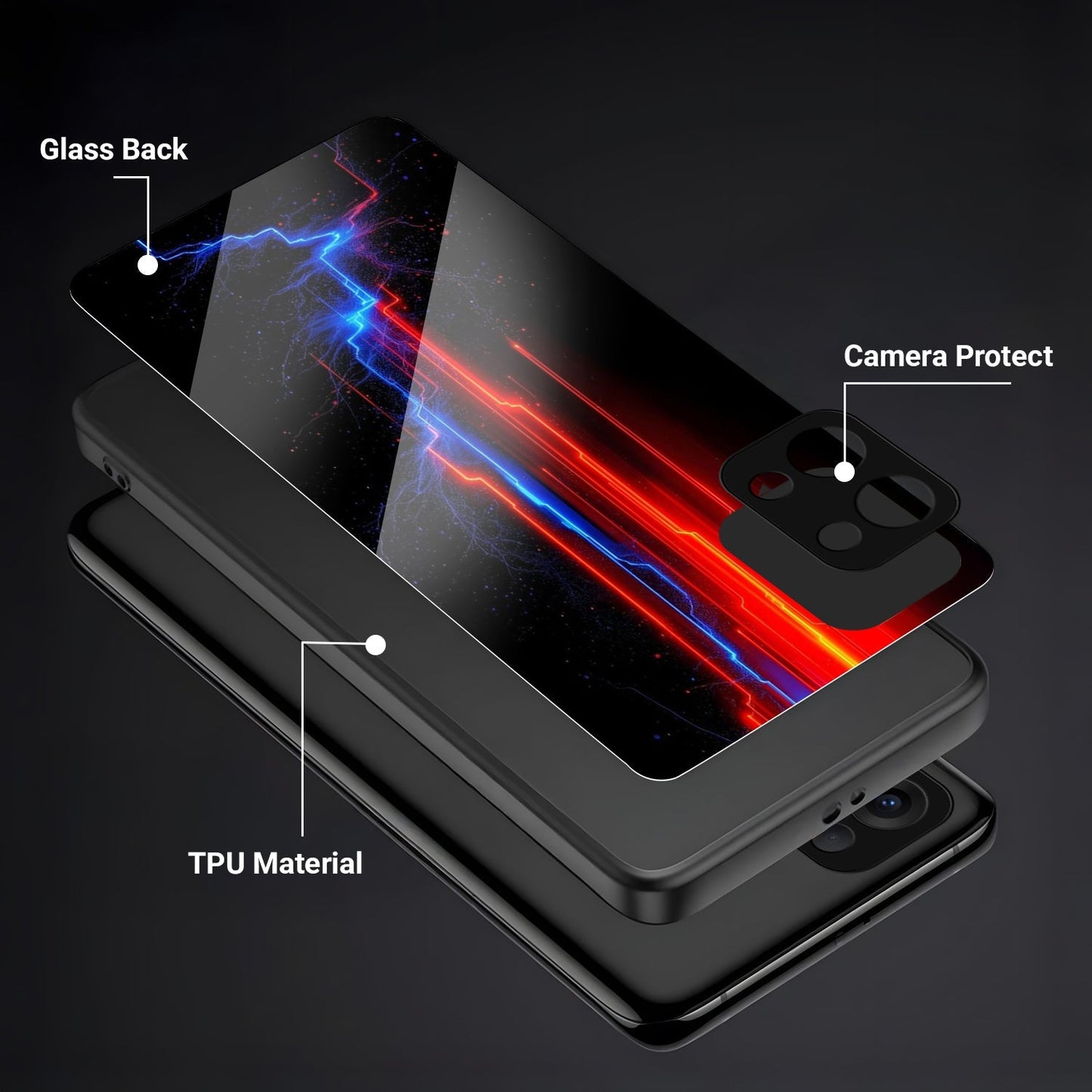 Oppo Reno 13 5G Premium Acrylic Shockproof Glass Back Case (IonFlare)