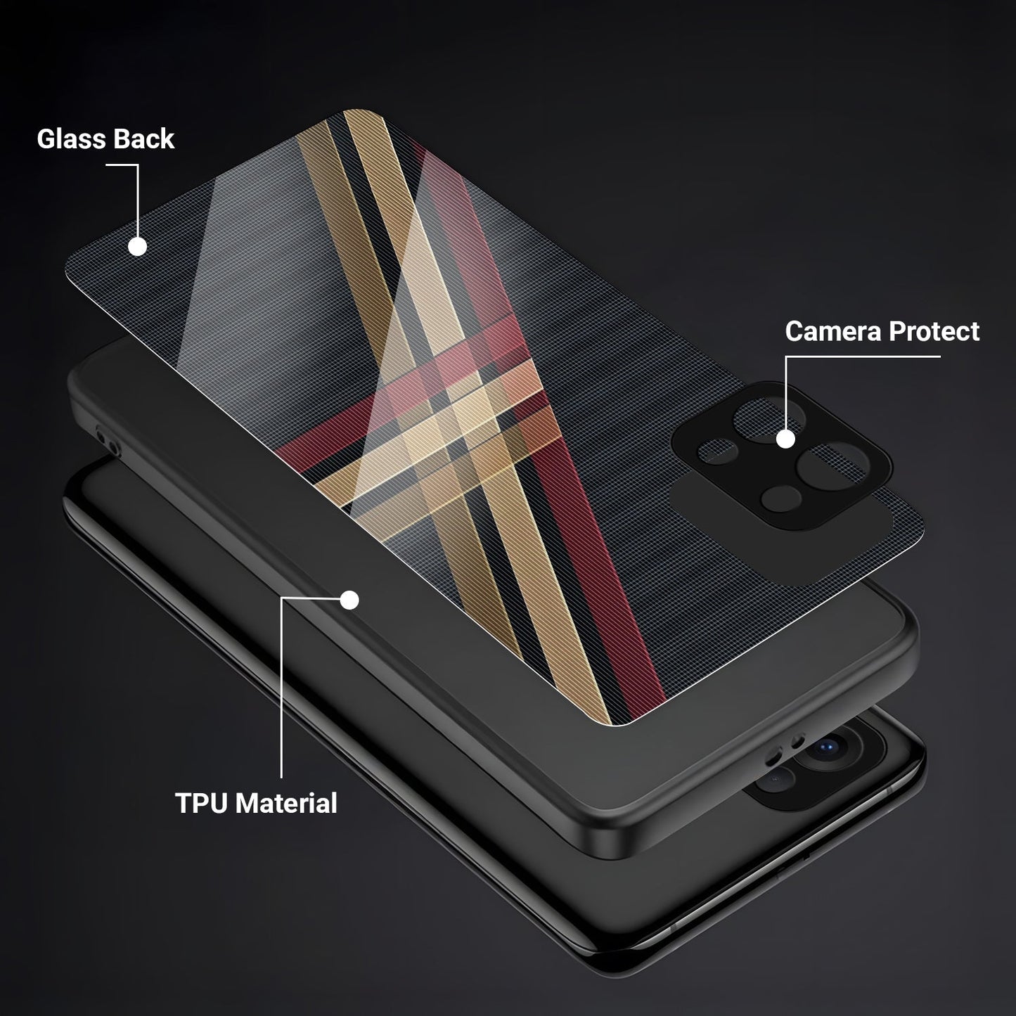 Oppo Reno 13 5G Premium Acrylic Shockproof Glass Back Case (Urban Elegance)