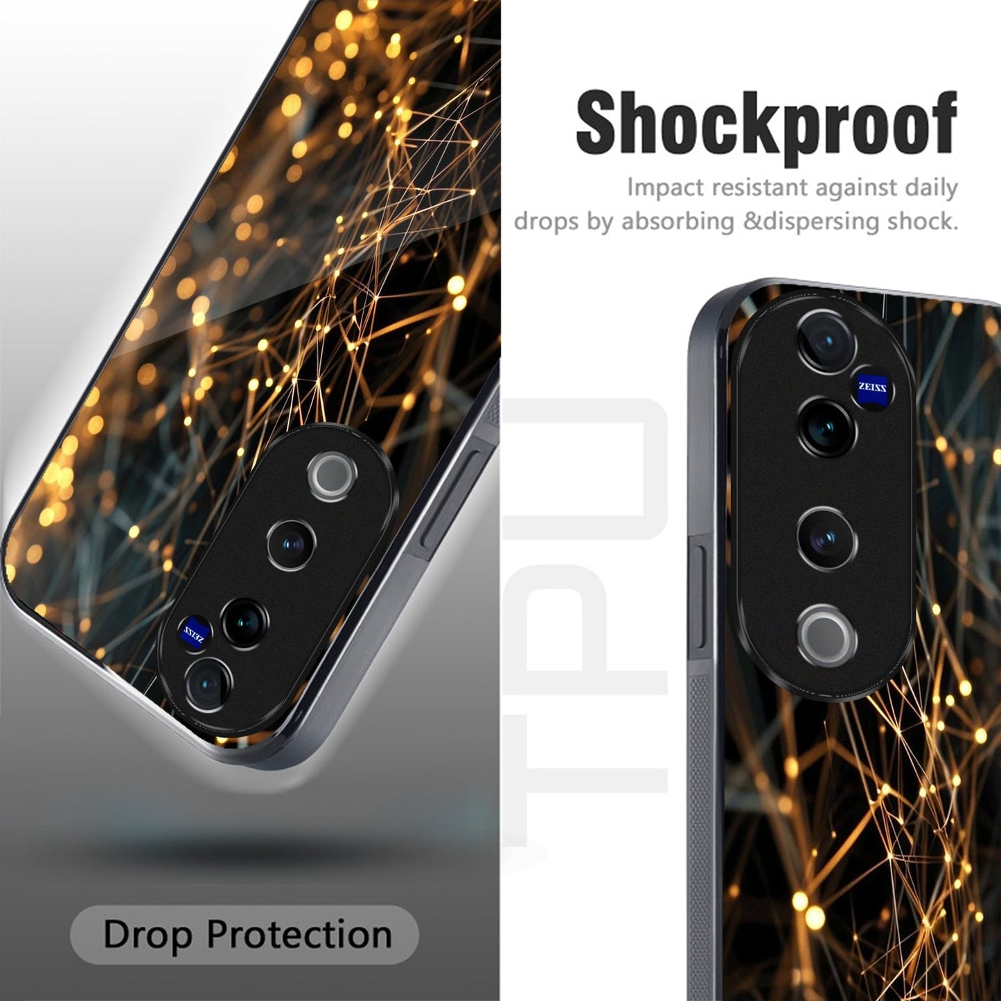 Vivo V40 Pro 5G Premium Acrylic Shockproof Glass Back Case (Neural Glow)