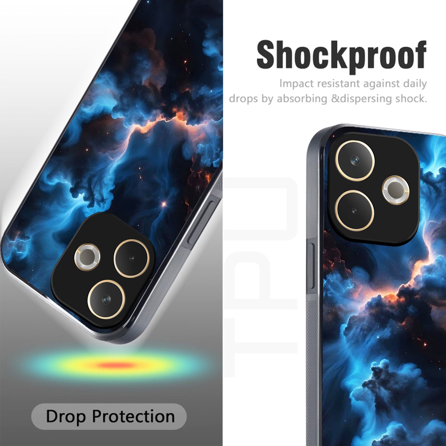Oppo A5 Pro 5G Premium Acrylic Shockproof Glass Back Case (Supernova Sky)