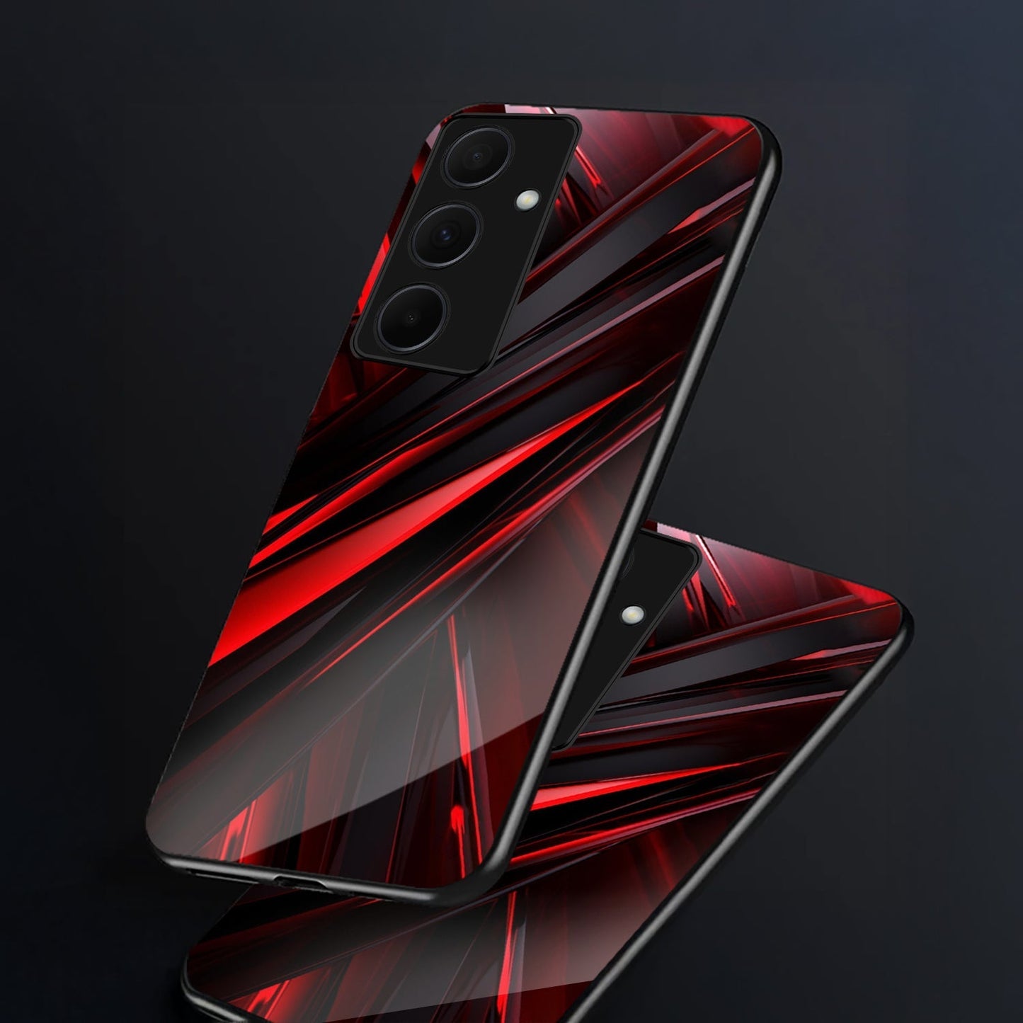 Samsung Galaxy A56 Premium Acrylic Shockproof Glass Back Case (Red Blade)