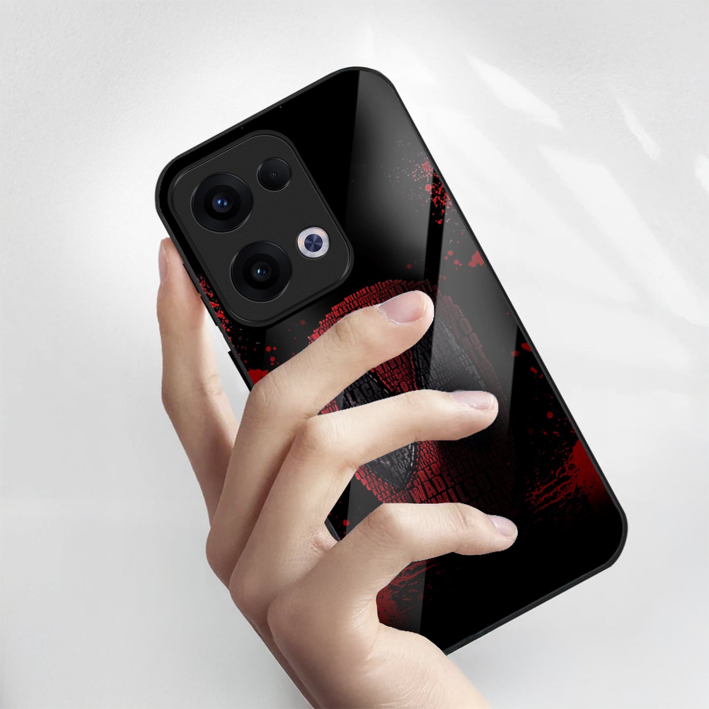 Oppo Reno 13 5G Premium Acrylic Shockproof Glass Back Case (Masked Armor)