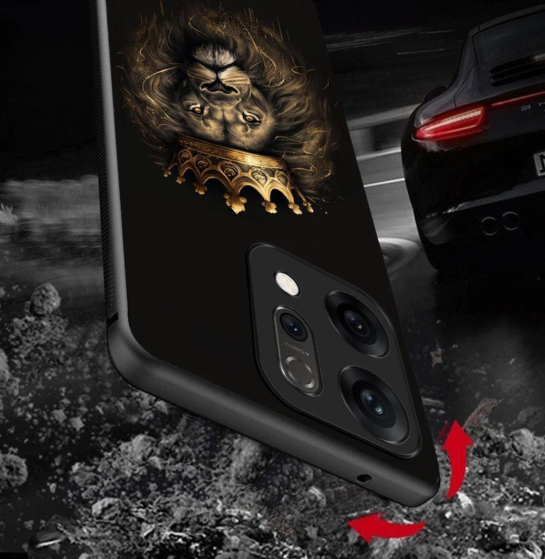 Oppo Reno 14 5G Premium Acrylic Shockproof Glass Back Case (Crowned Lion)