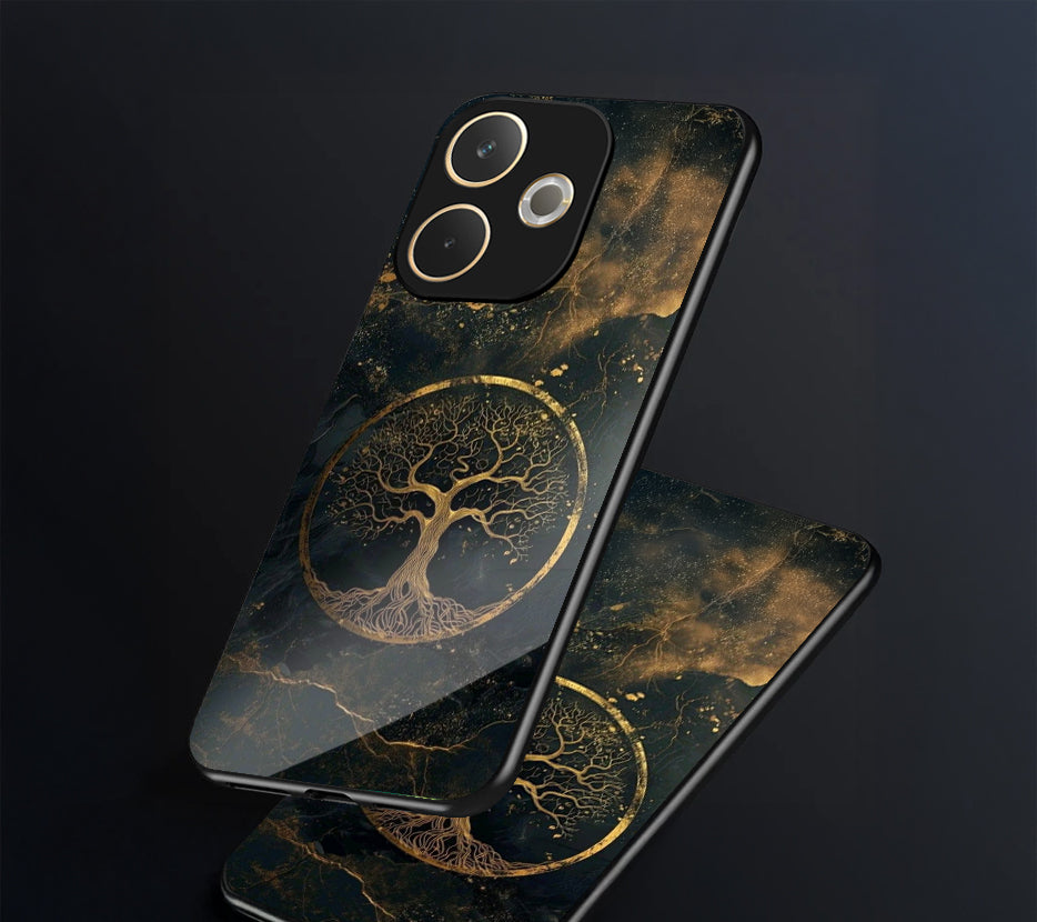 Oppo A5 Pro 5G Premium Acrylic Shockproof Glass Back Case (Eternal Tree)