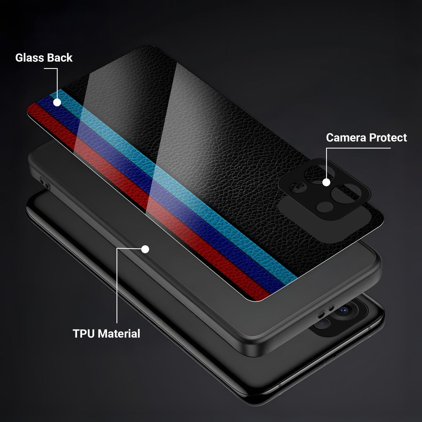 Oppo Reno 13 5G Premium Acrylic Shockproof Glass Back Case (Urban Racer)