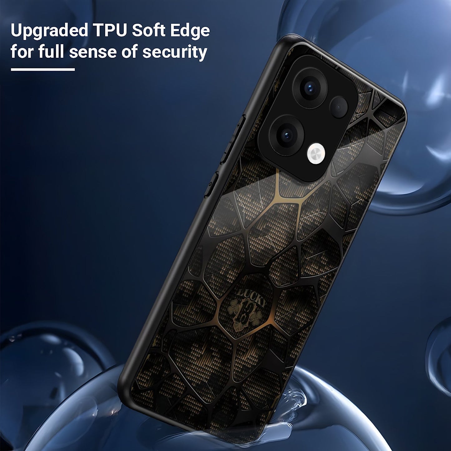 Oppo Reno 13 5G Premium Acrylic Shockproof Glass Back Case (Lucky 13)