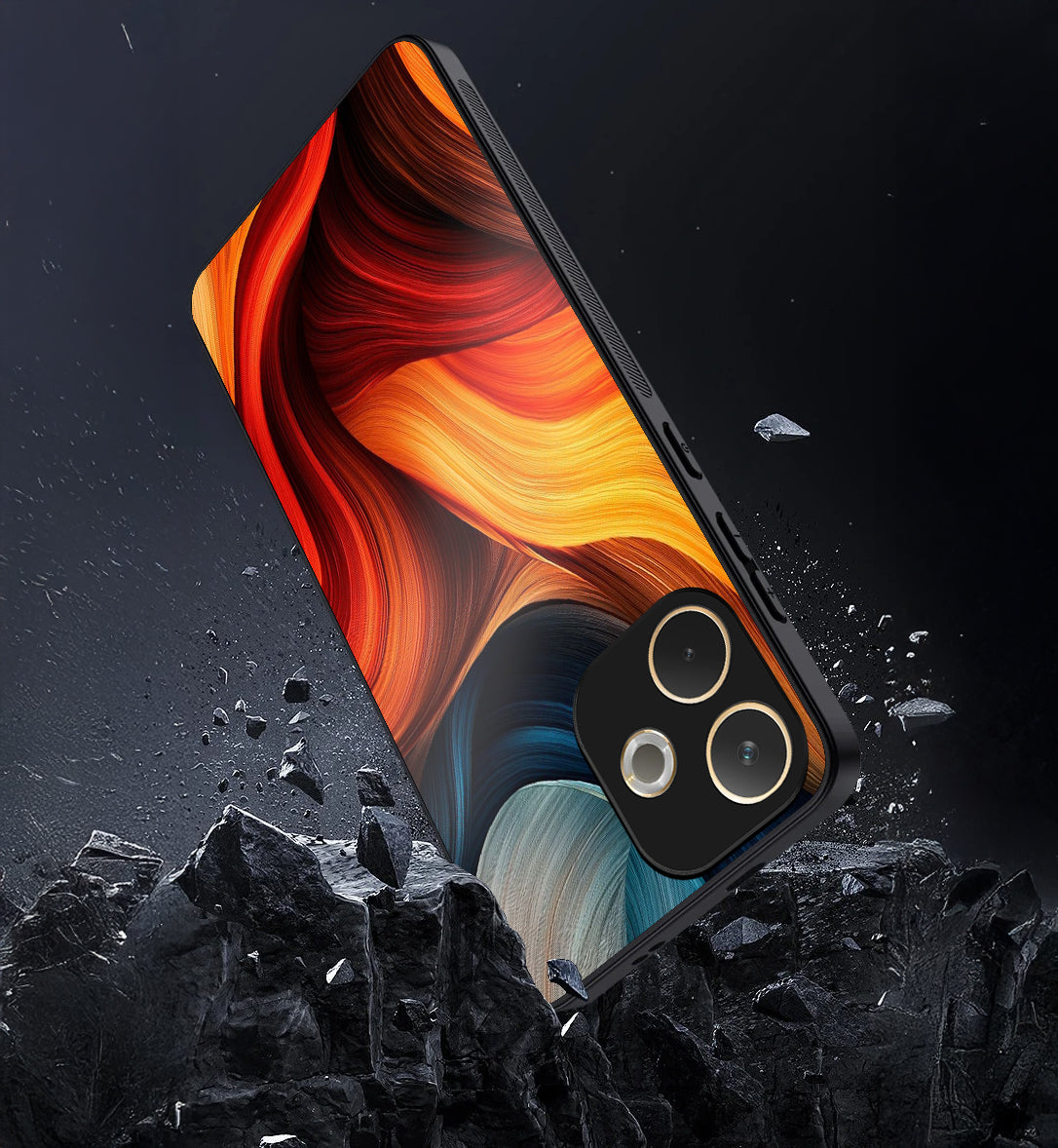 Oppo A5 Pro 5G Premium Acrylic Shockproof Glass Back Case (Velour Swirl)