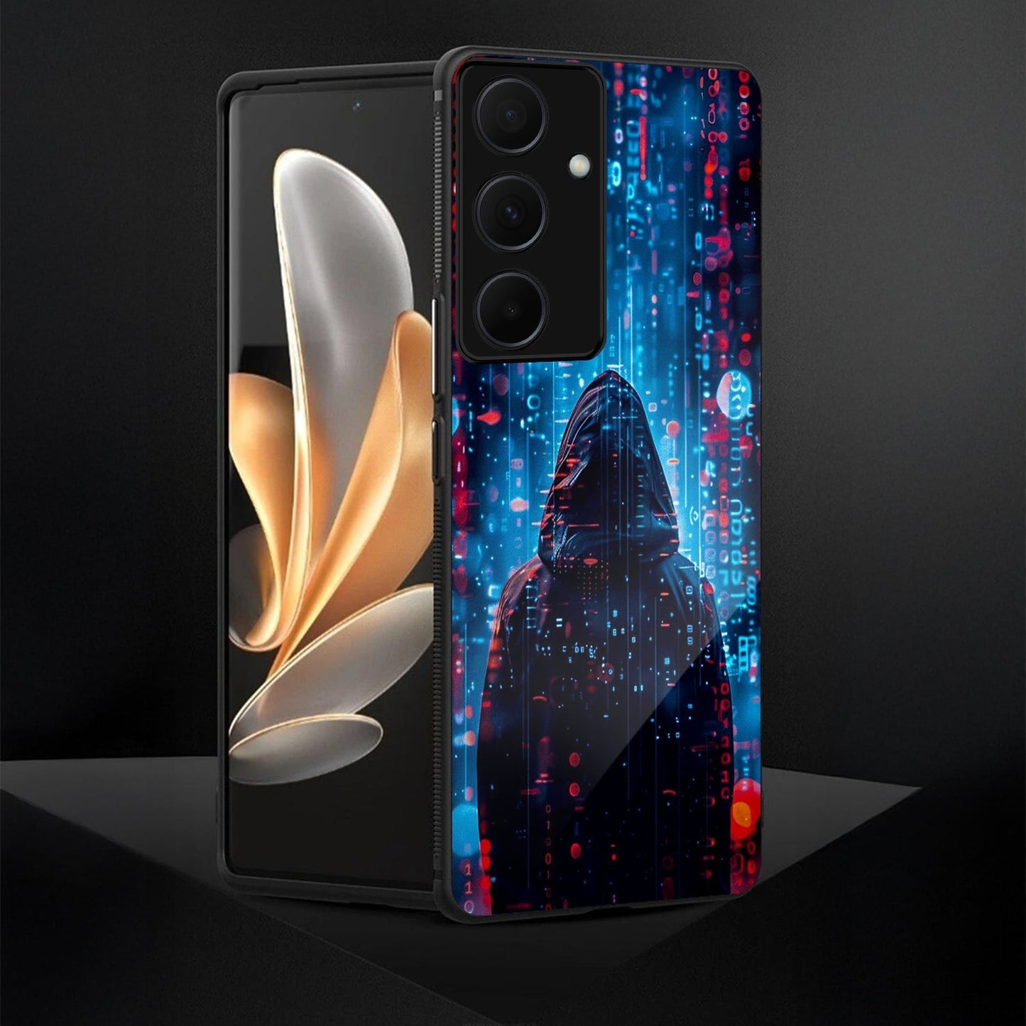 Samsung Galaxy A36 Premium Acrylic Shockproof Glass Back Case (Cyber Shadow)