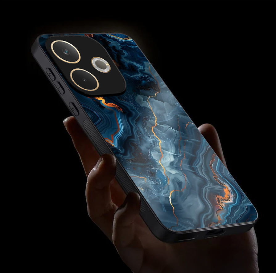 Oppo A5 Pro 5G Premium Acrylic Shockproof Glass Back Case (Crystal Abyss)