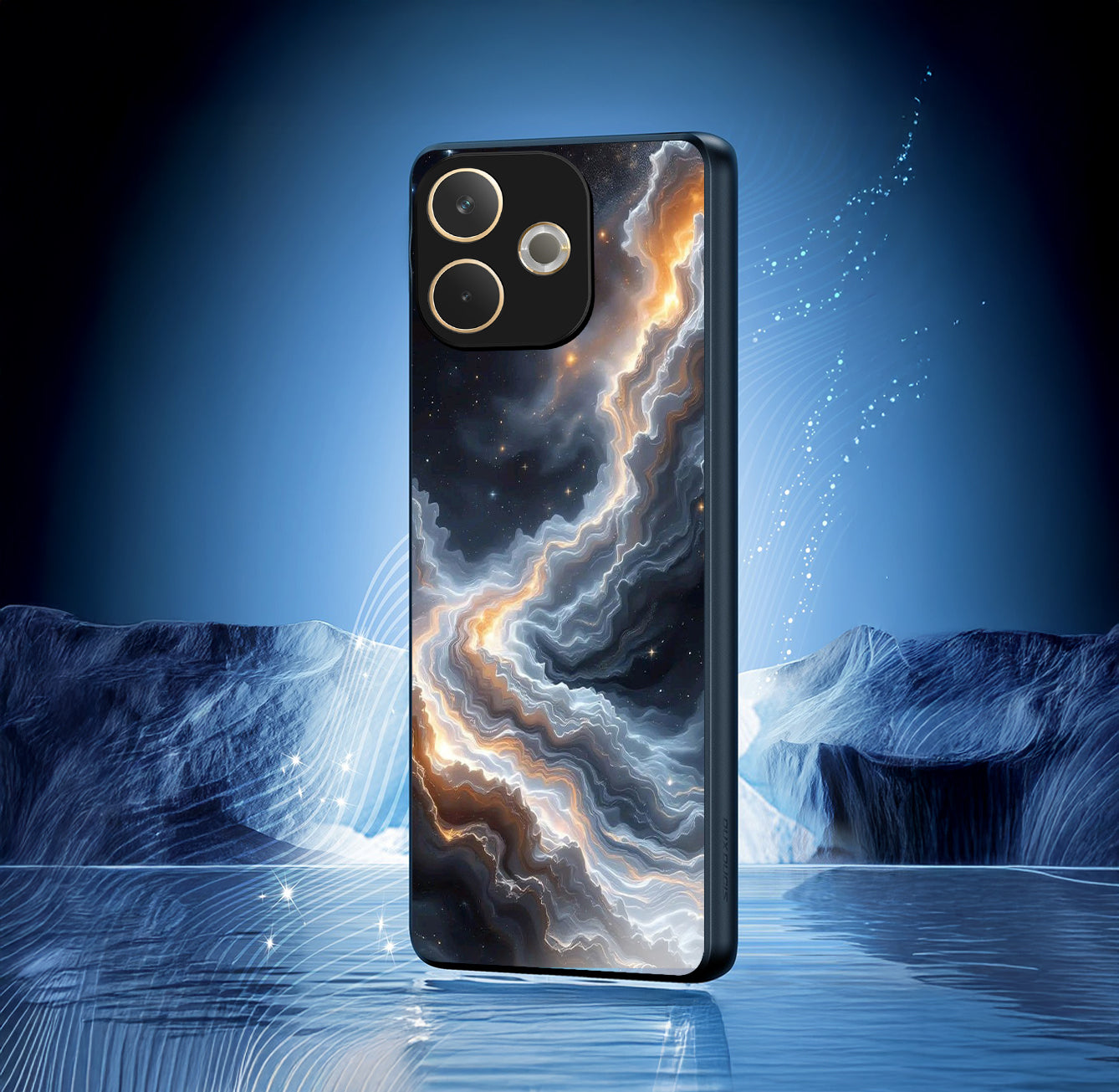 Oppo A5 Pro 5G Premium Acrylic Shockproof Glass Back Case (Solar Arc)