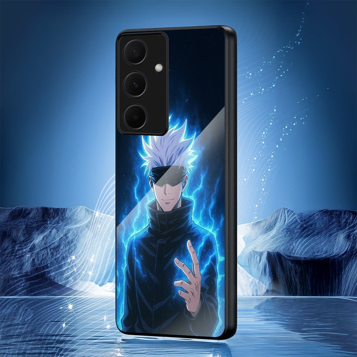 Samsung Galaxy A56 Premium Acrylic Shockproof Glass Back Case (Electric Aura)