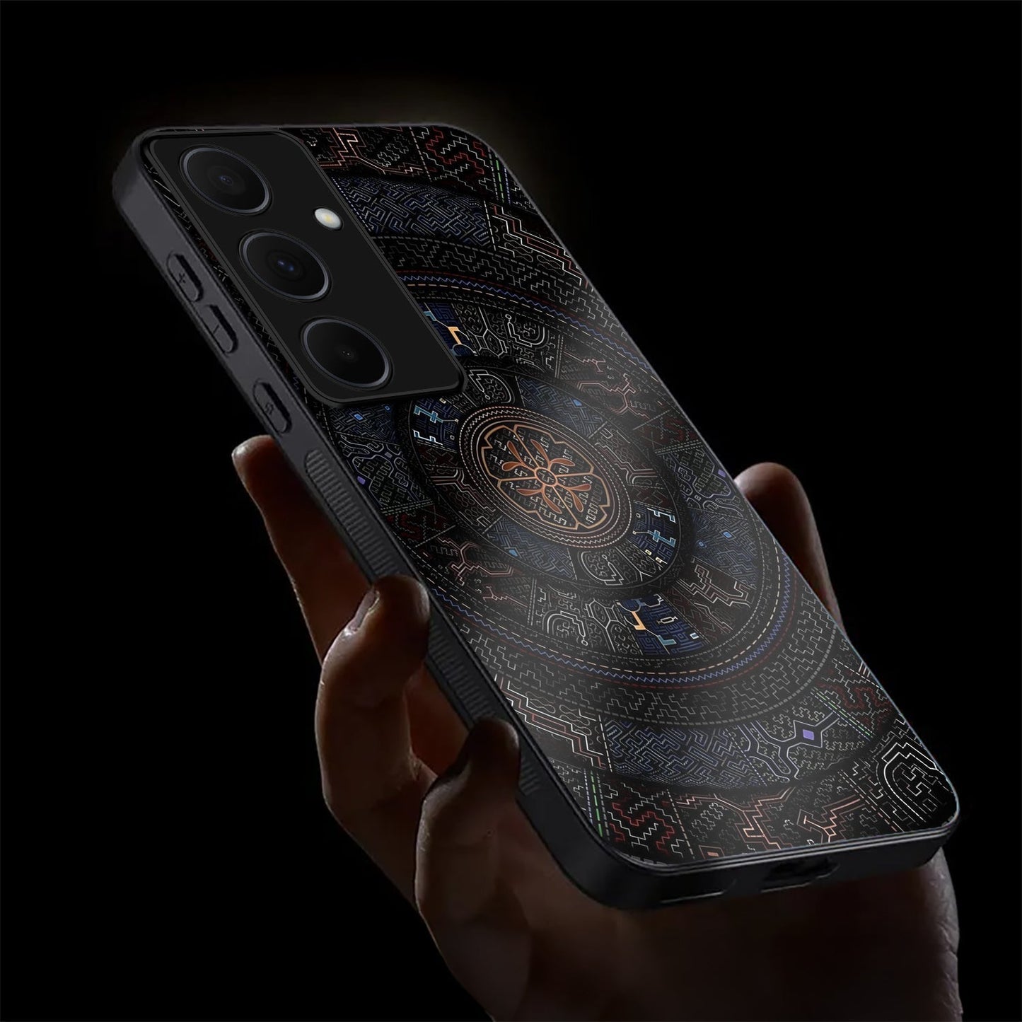 Samsung Galaxy A36 Premium Acrylic Shockproof Glass Back Case (Magic Circle)