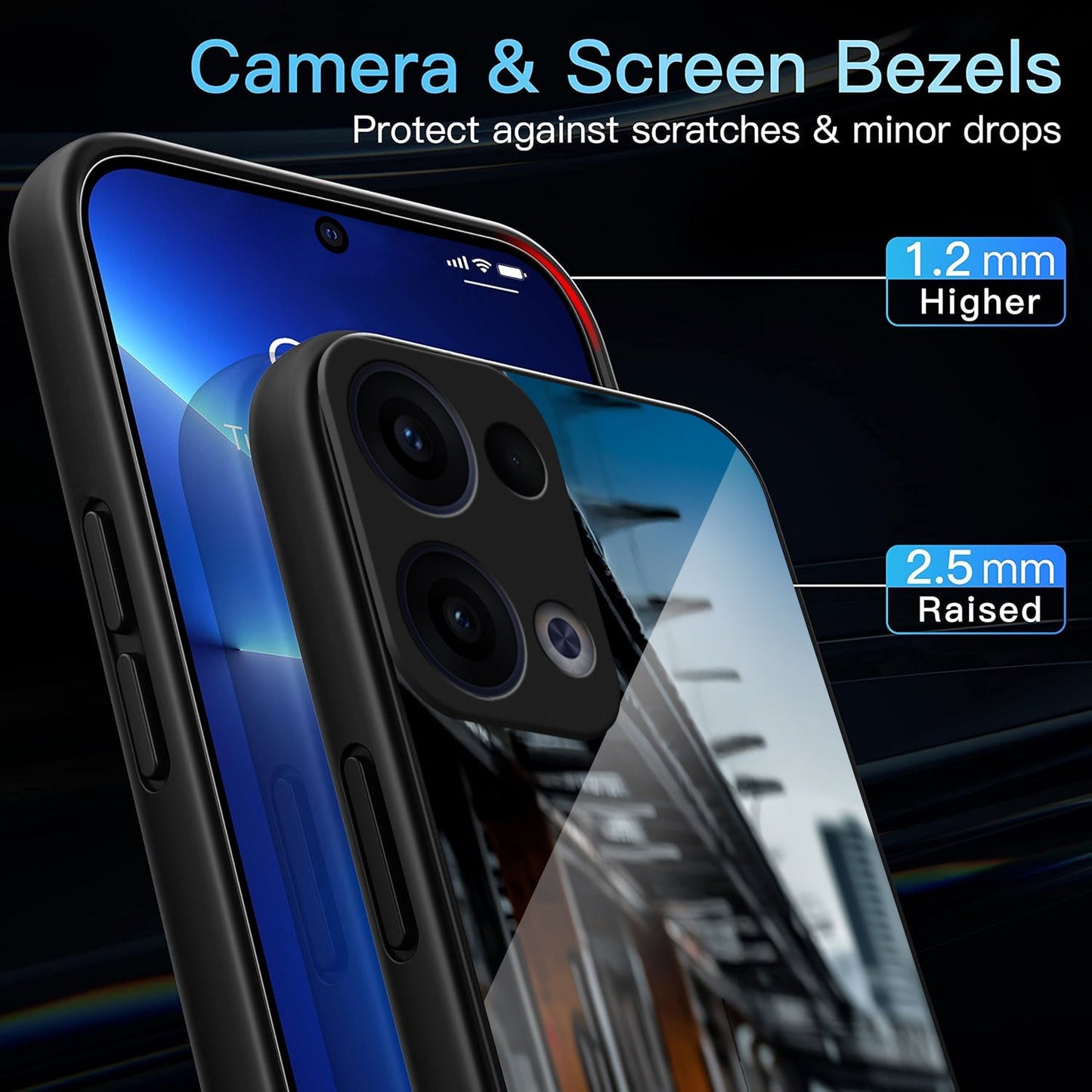 Oppo Reno 13 5G Premium Acrylic Shockproof Glass Back Case (Race Storm)