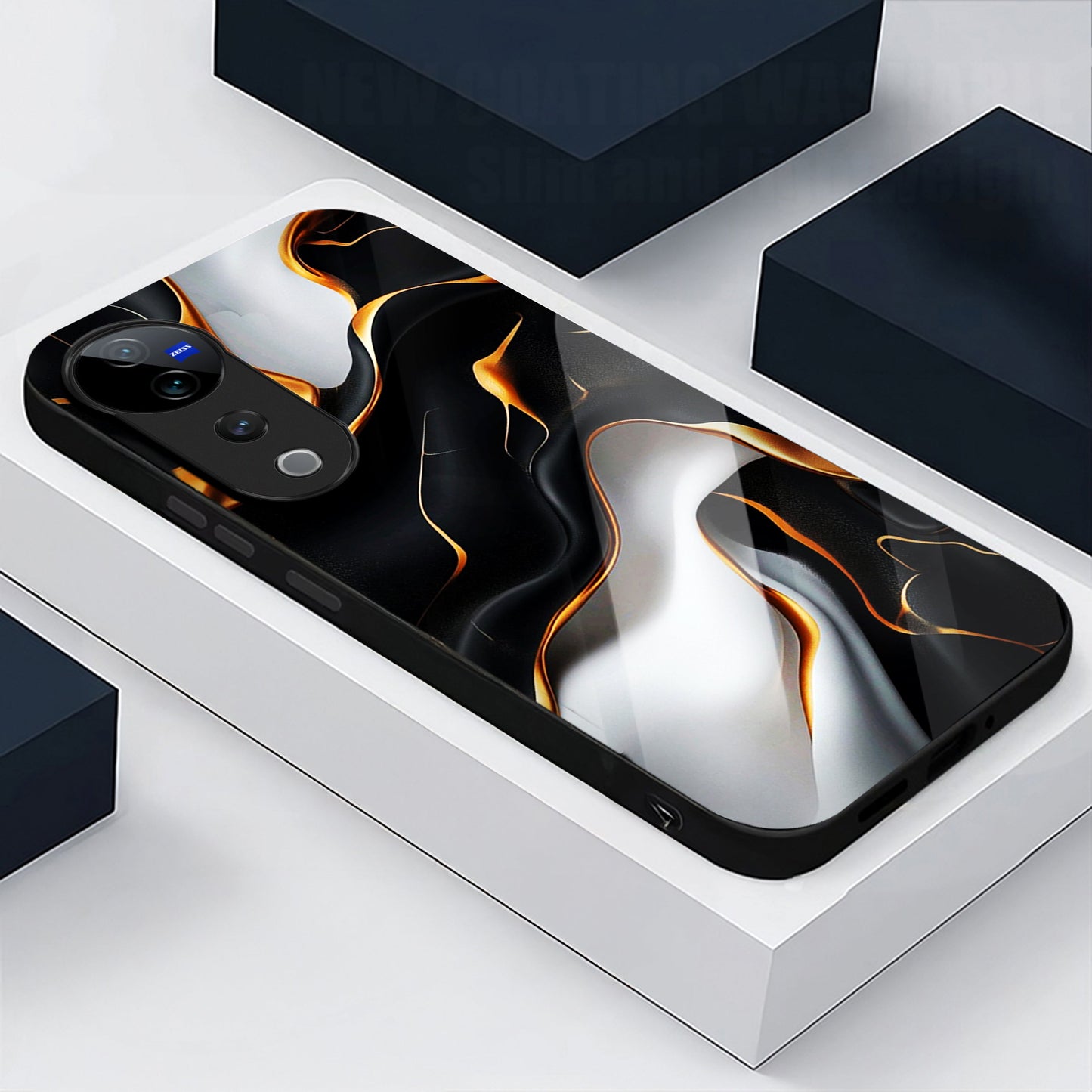 Vivo V40 Pro 5G Premium Acrylic Shockproof Glass Back Case (Lava Veins)