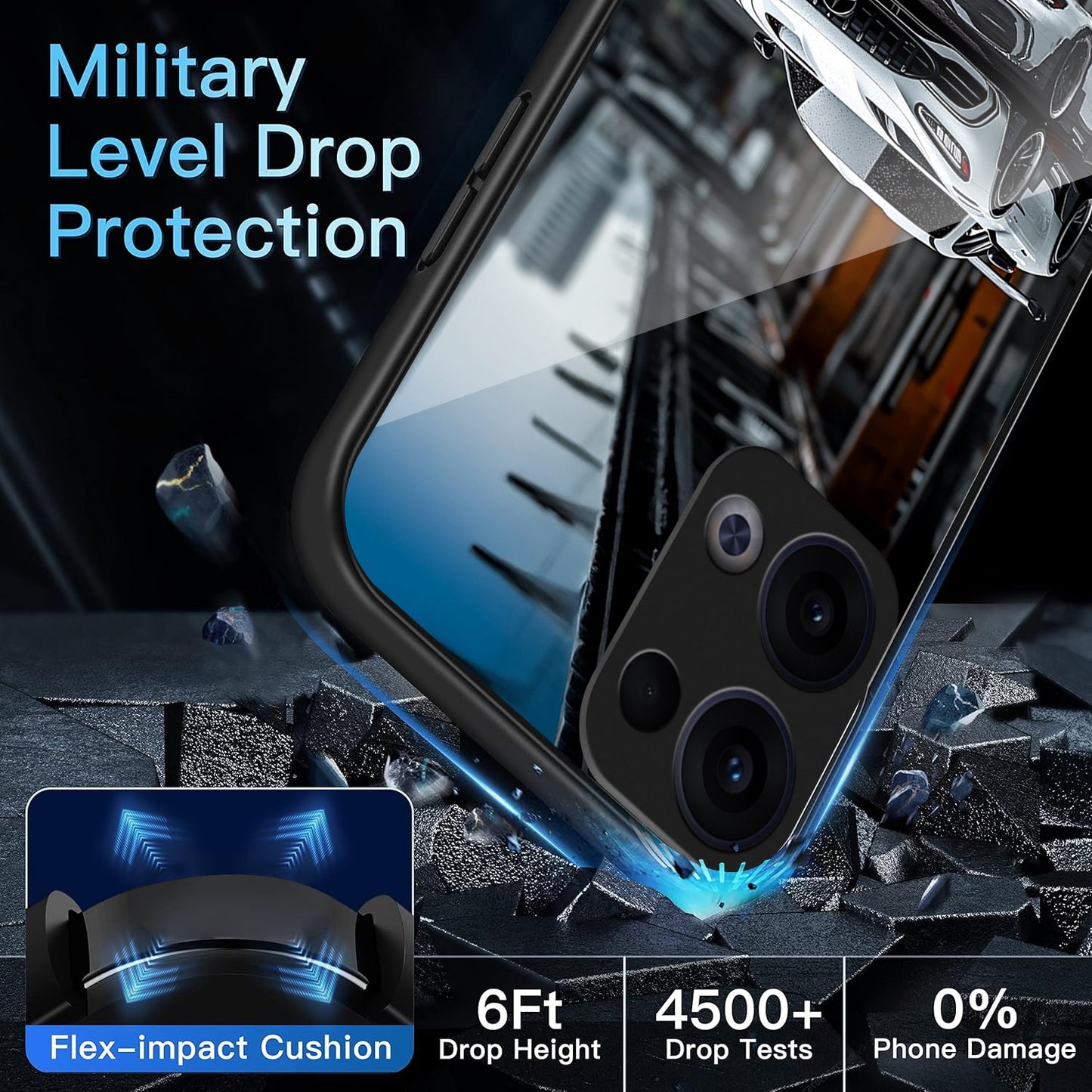 Oppo Reno 13 5G Premium Acrylic Shockproof Glass Back Case (Race Storm)