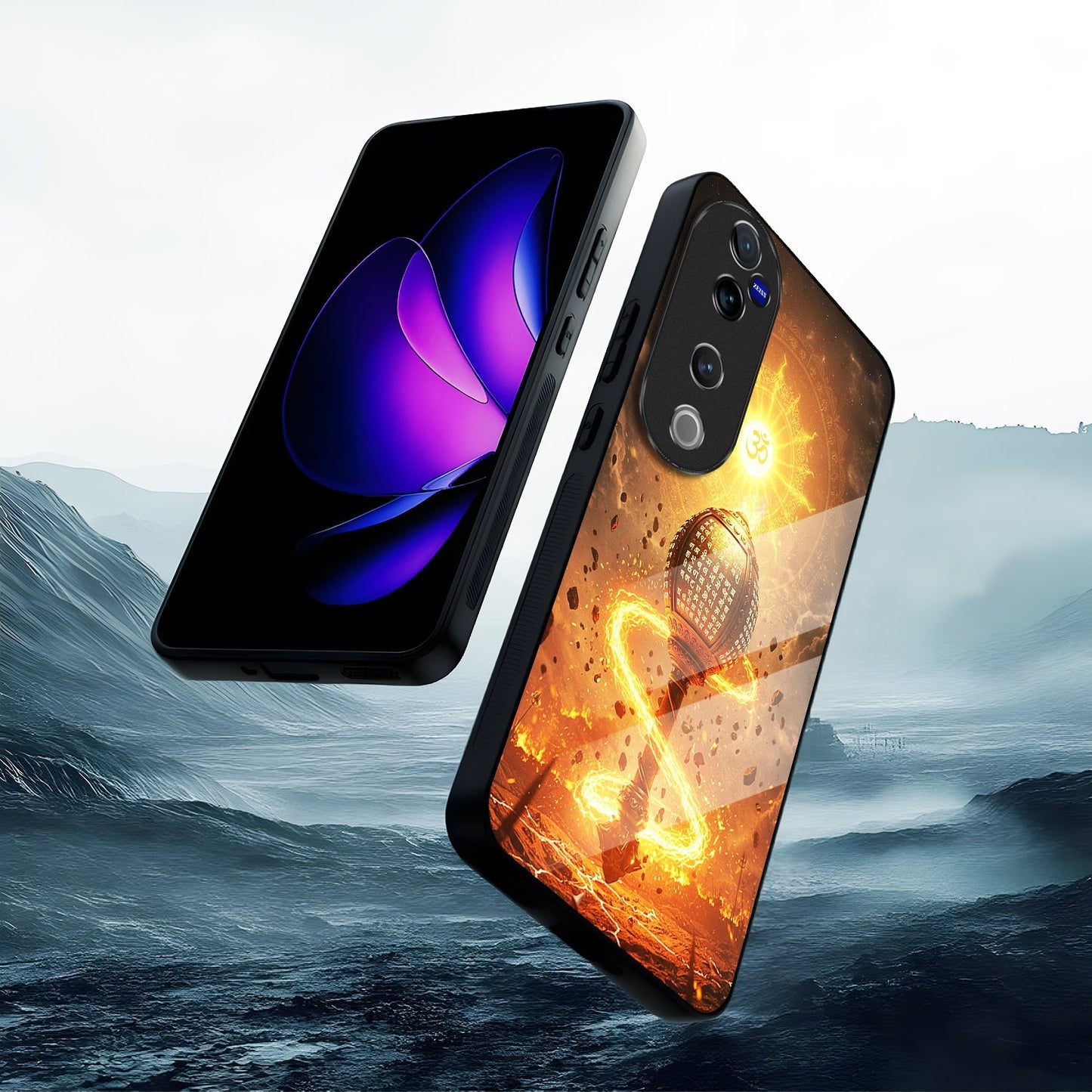 Vivo V40 Pro 5G Premium Acrylic Shockproof Glass Back Case (Divine Flame)