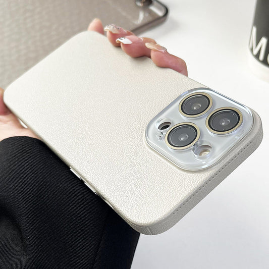 Grain Leather iPhone Case Full Body Protective Shockproof Back Cover