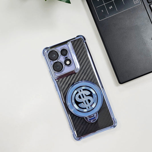 Motorola Edge 50 Pro 5G Premium Carbon Fiber Shockproof Airbags Dollar Rotating Case