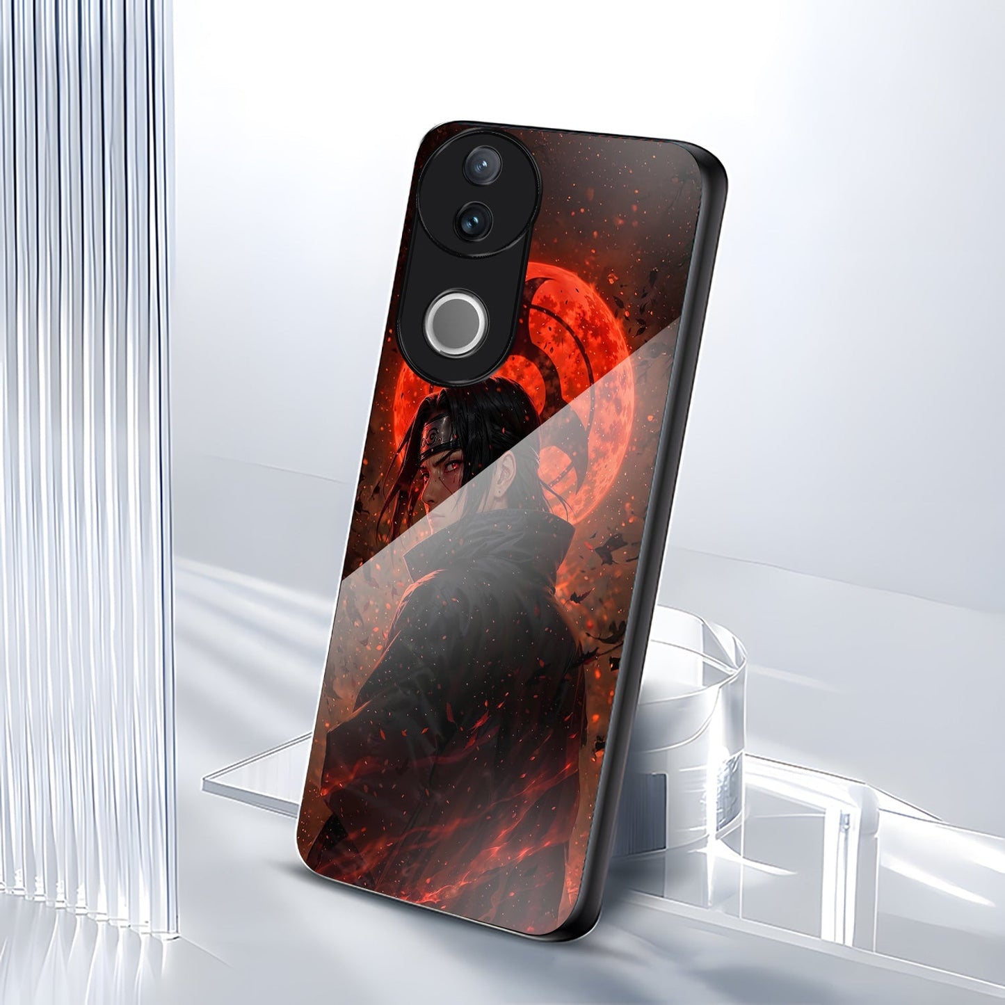 Vivo V50 5G Premium Acrylic Shockproof Glass Back Case (Shadow Flame)