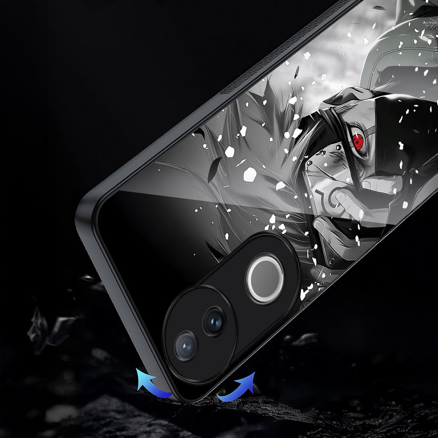 Vivo V50 5G Premium Acrylic Shockproof Glass Back Case (Shadow Ninja)