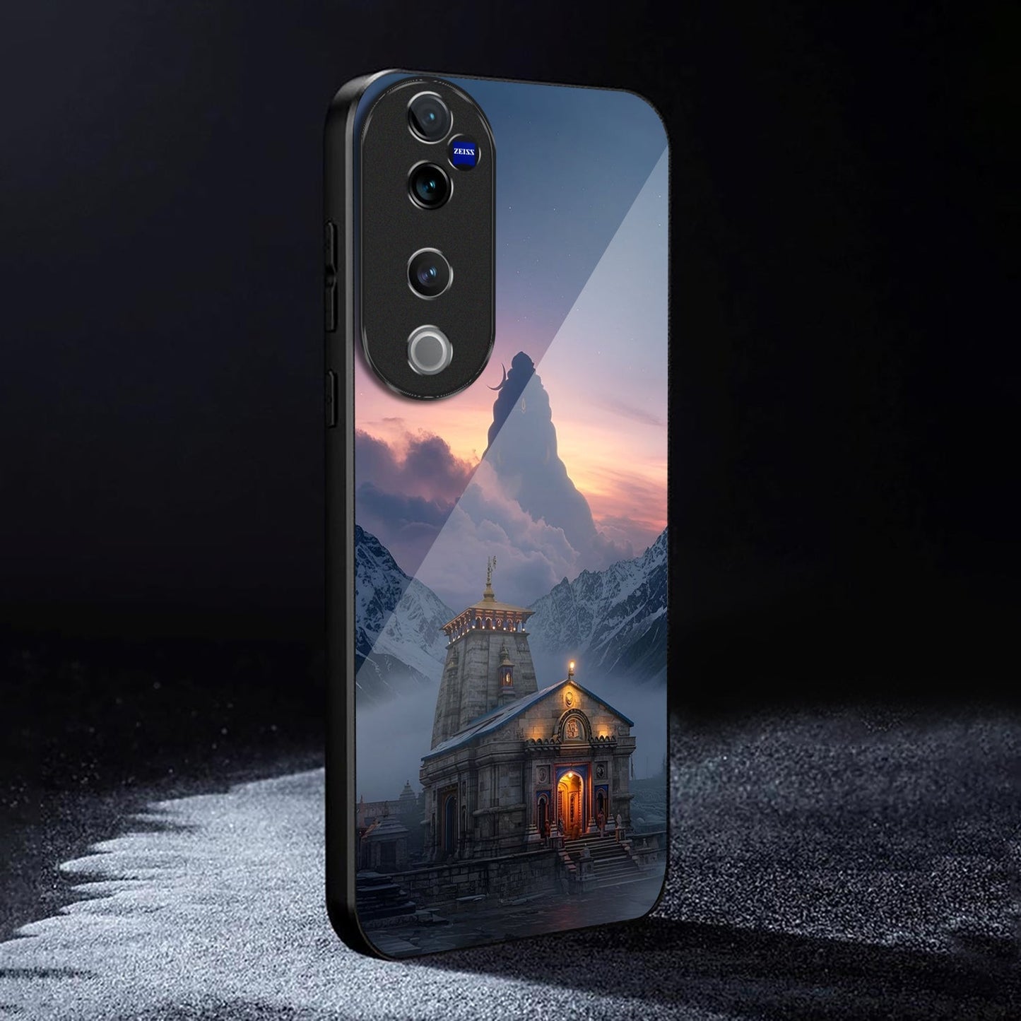 Vivo V40 Pro 5G Premium Acrylic Shockproof Glass Back Case (majestic temple)