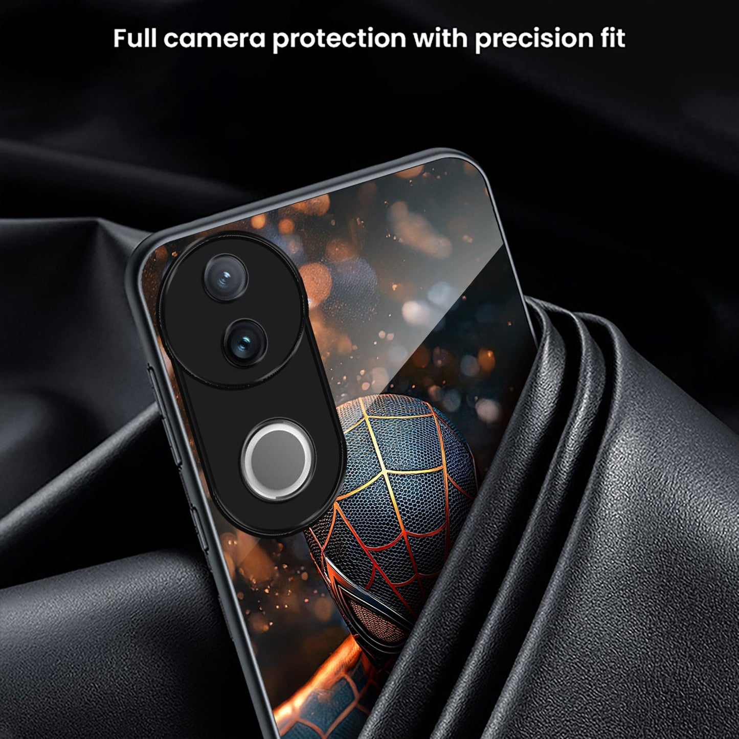 Vivo V50 5G Premium Acrylic Shockproof Glass Back Case (Spider Strike)