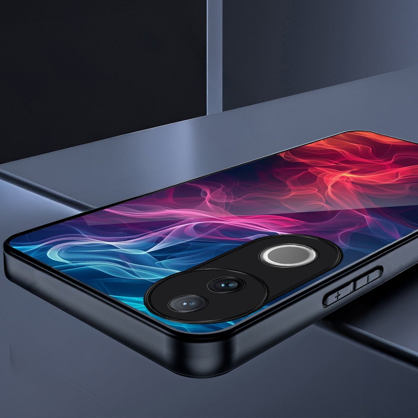 Vivo V50 5G Premium Acrylic Shockproof Glass Back Case (Flame Aura)