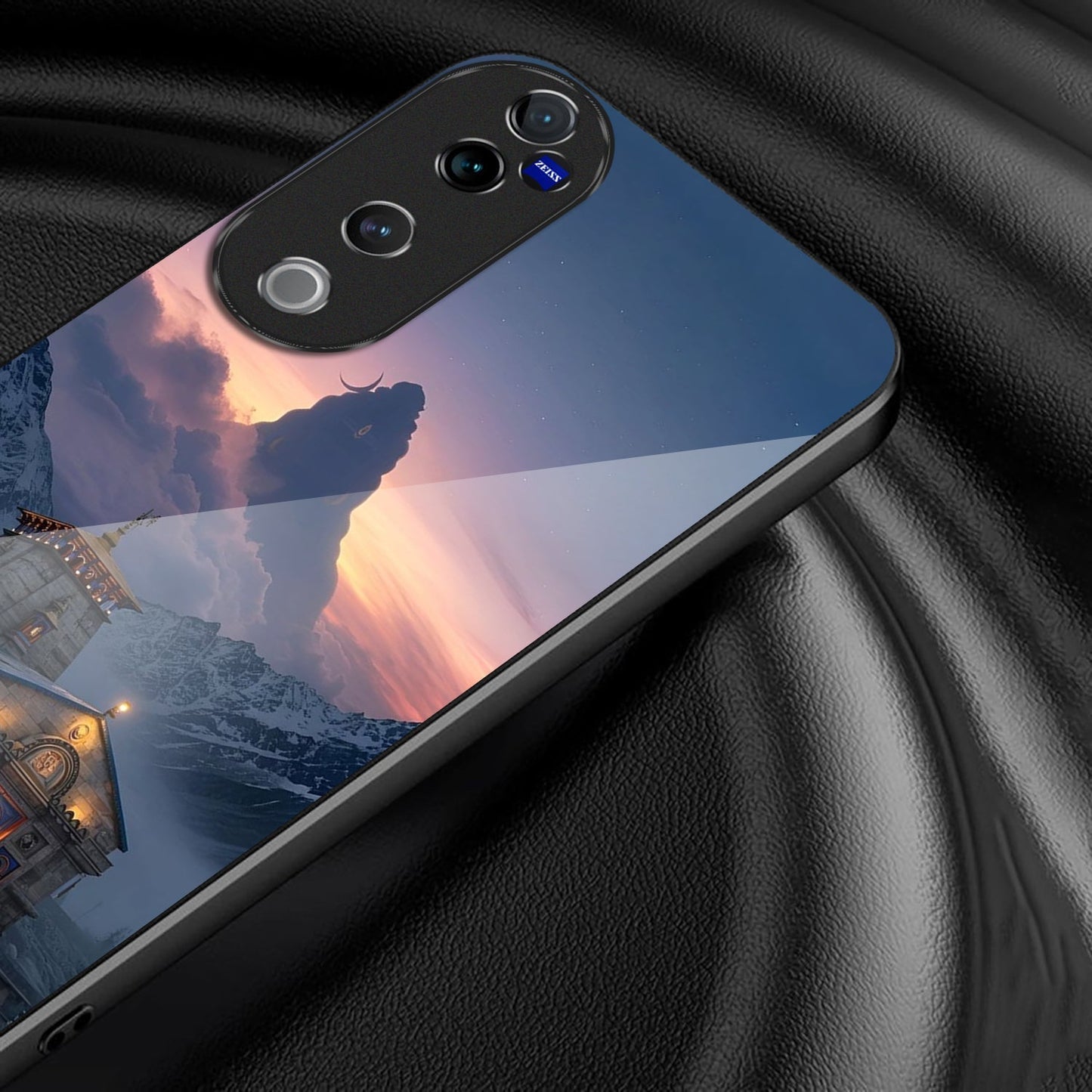 Vivo V40 Pro 5G Premium Acrylic Shockproof Glass Back Case (majestic temple)
