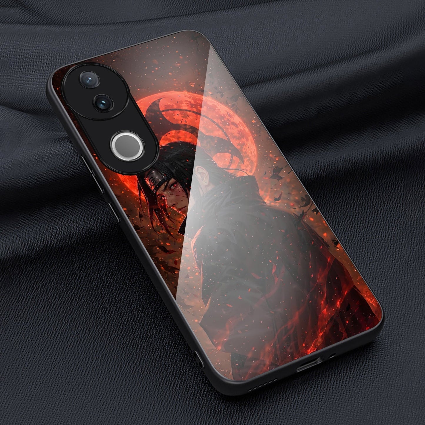 Vivo V50 5G Premium Acrylic Shockproof Glass Back Case (Shadow Flame)